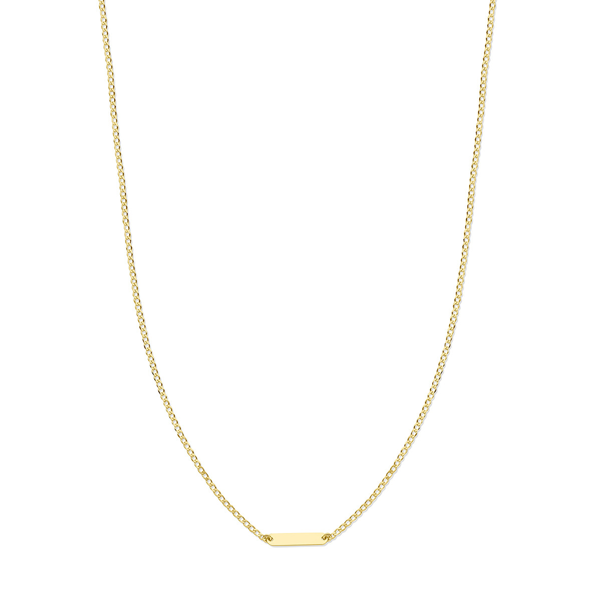14-karaat gouden graveerbare ketting met een plaatje van 1.6 mm - Lengte 41-45 cm