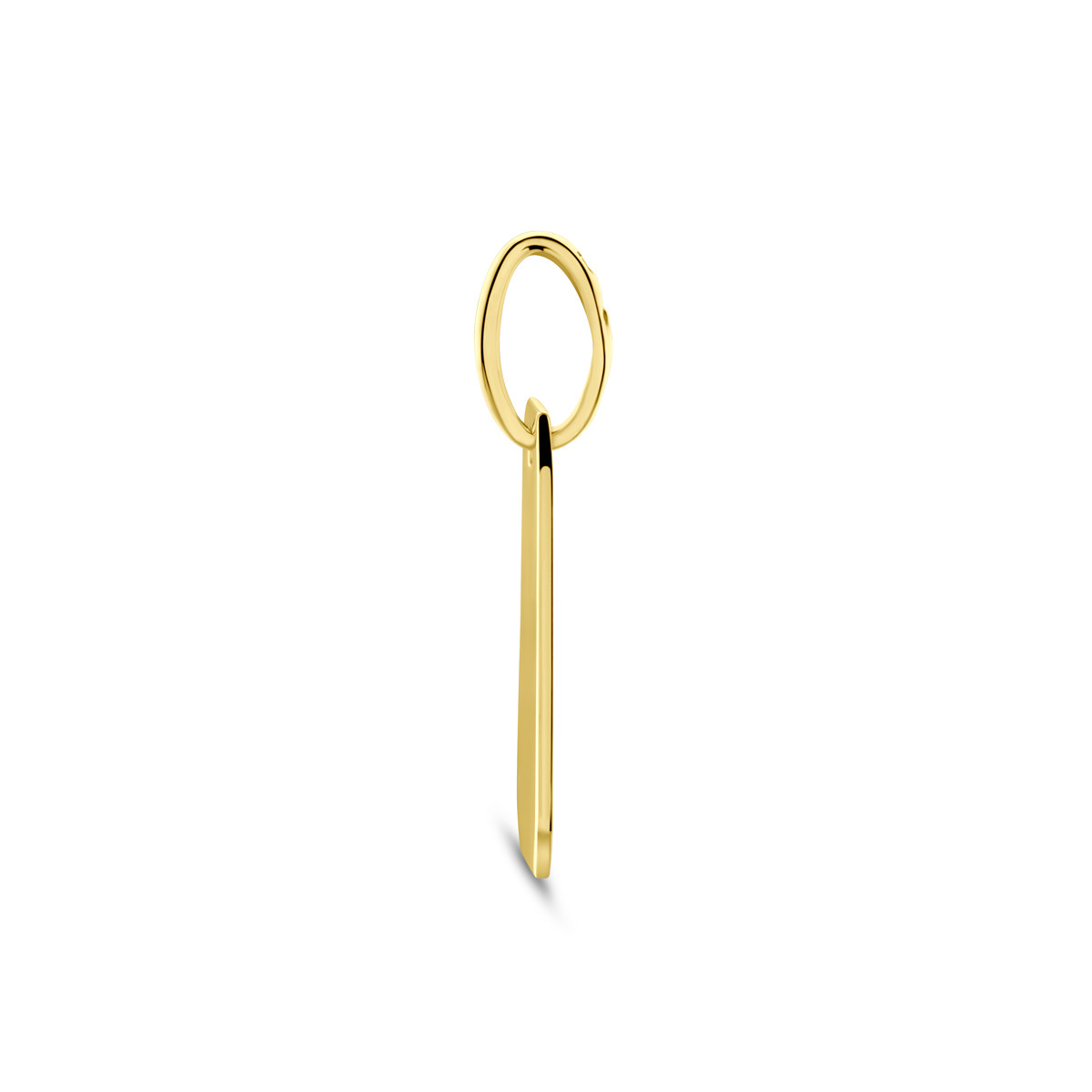14-karaat gouden graveerhanger met glanzende rechthoek 14 mm breed - Hoogte 18 mm