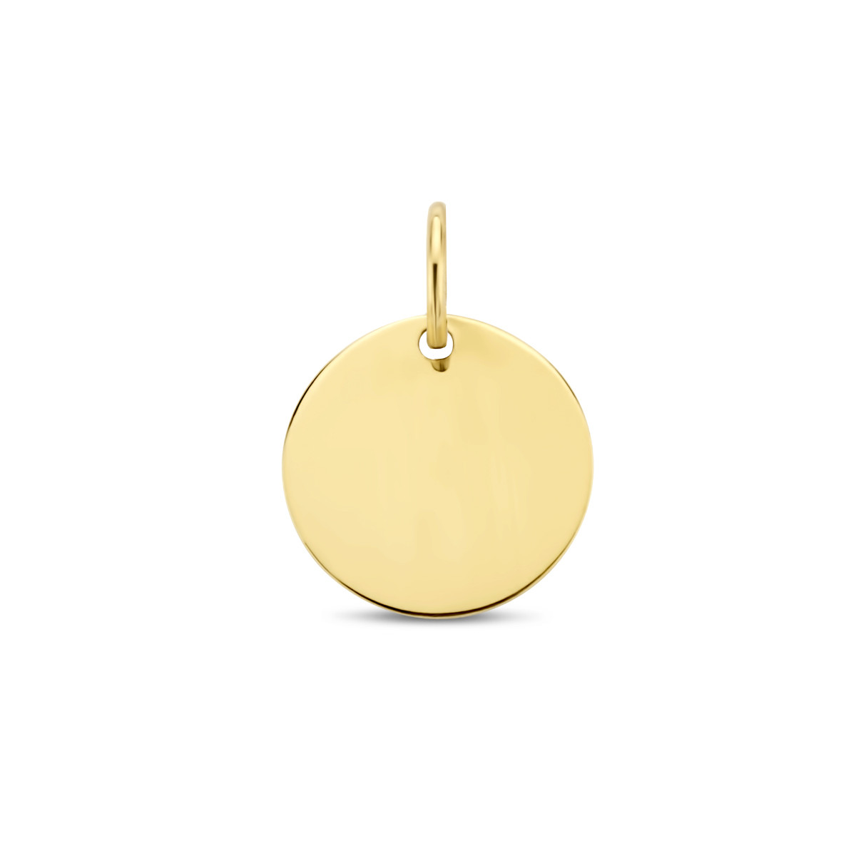 14-karaat gouden graveerhanger rond - Diameter 10 mm