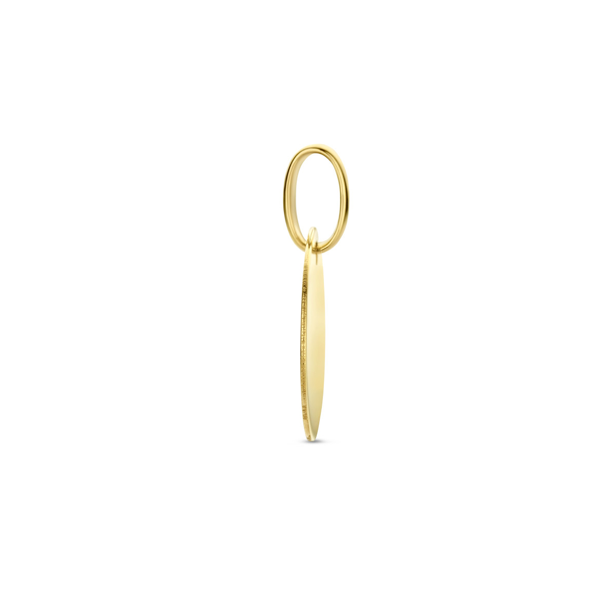 14-karaat gouden graveerhanger rond - Diameter 12 mm