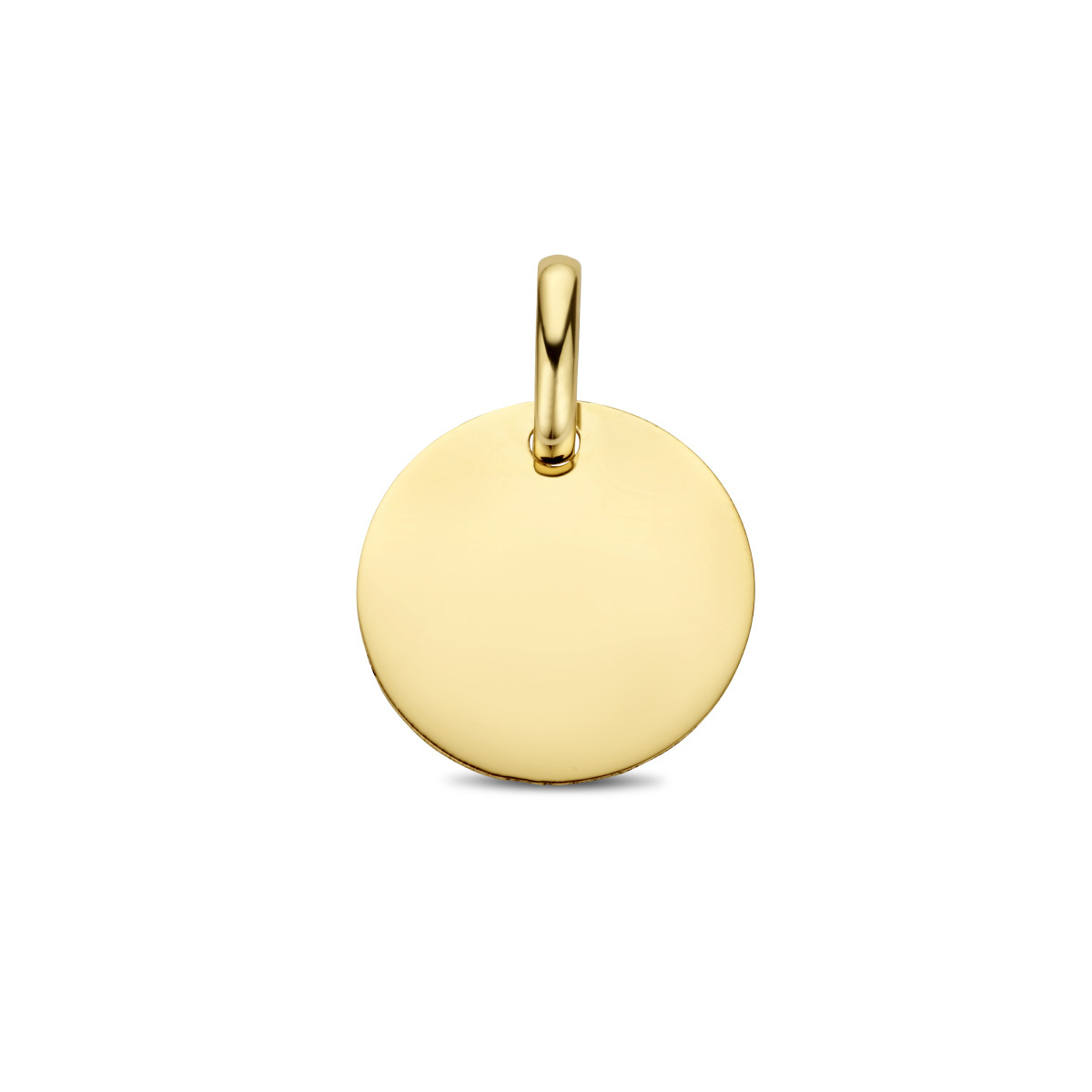 14-karaat gouden graveerhanger rond - Diameter 12 mm