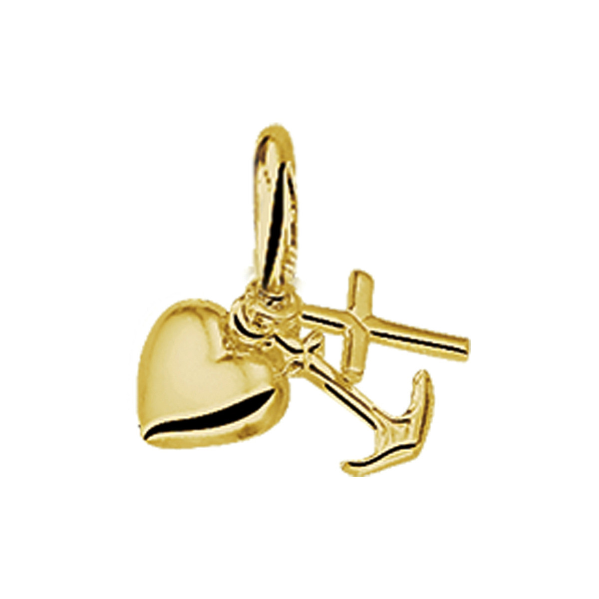 14-karaat gouden hanger geloof, hoop en liefde symbool 5.3 mm breed - Hoogte 12 mm