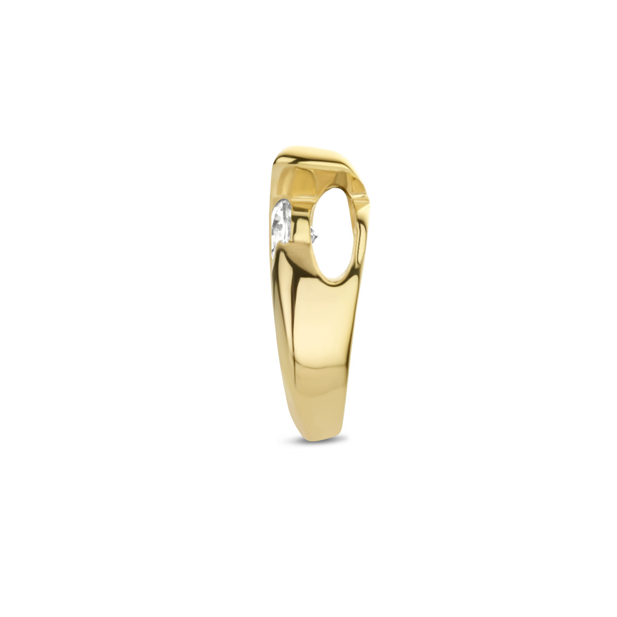 14-karaat gouden hanger in druppelvorm en zirkonia - 13 x 8.5 mm