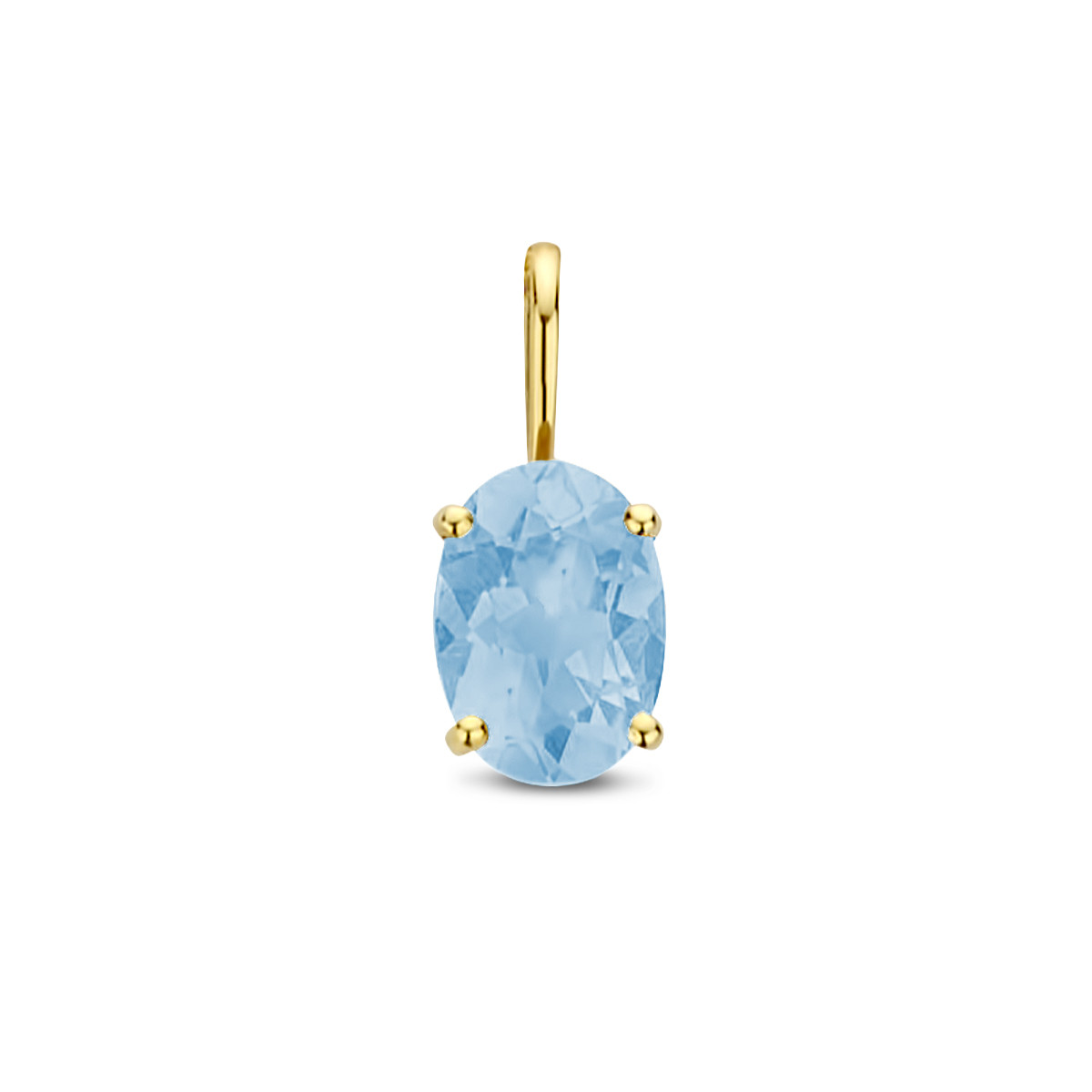 14-karaat gouden hanger met blauwe topaas 0.93 crt