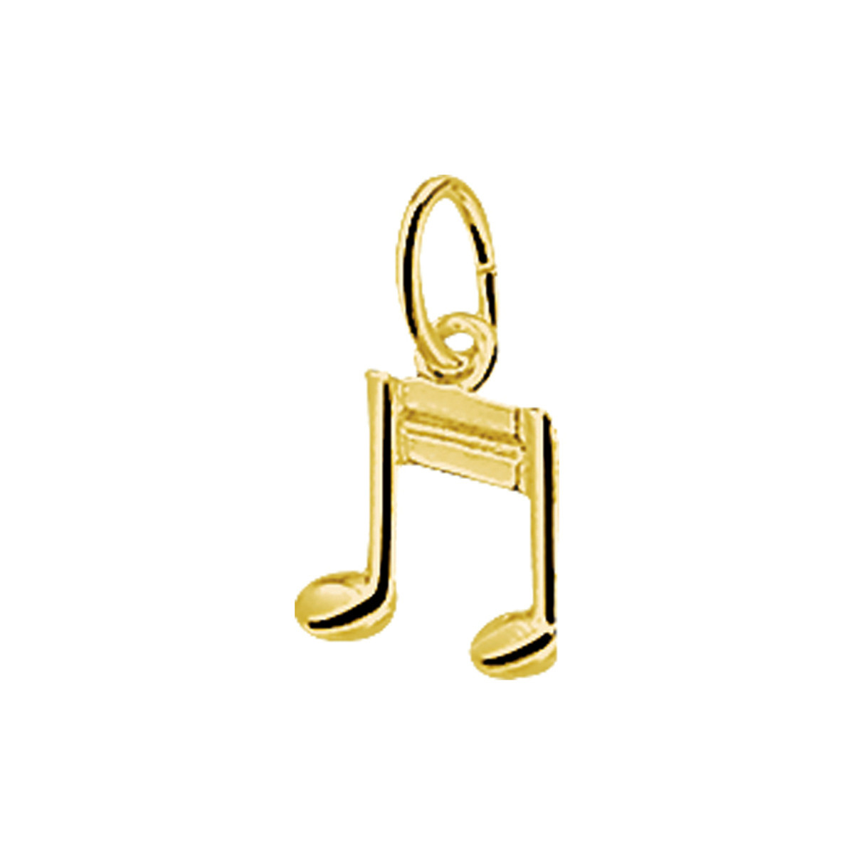 14-karaat gouden hanger met dubbele muzieknoot 8 mm breed - Hoogte 11 mm