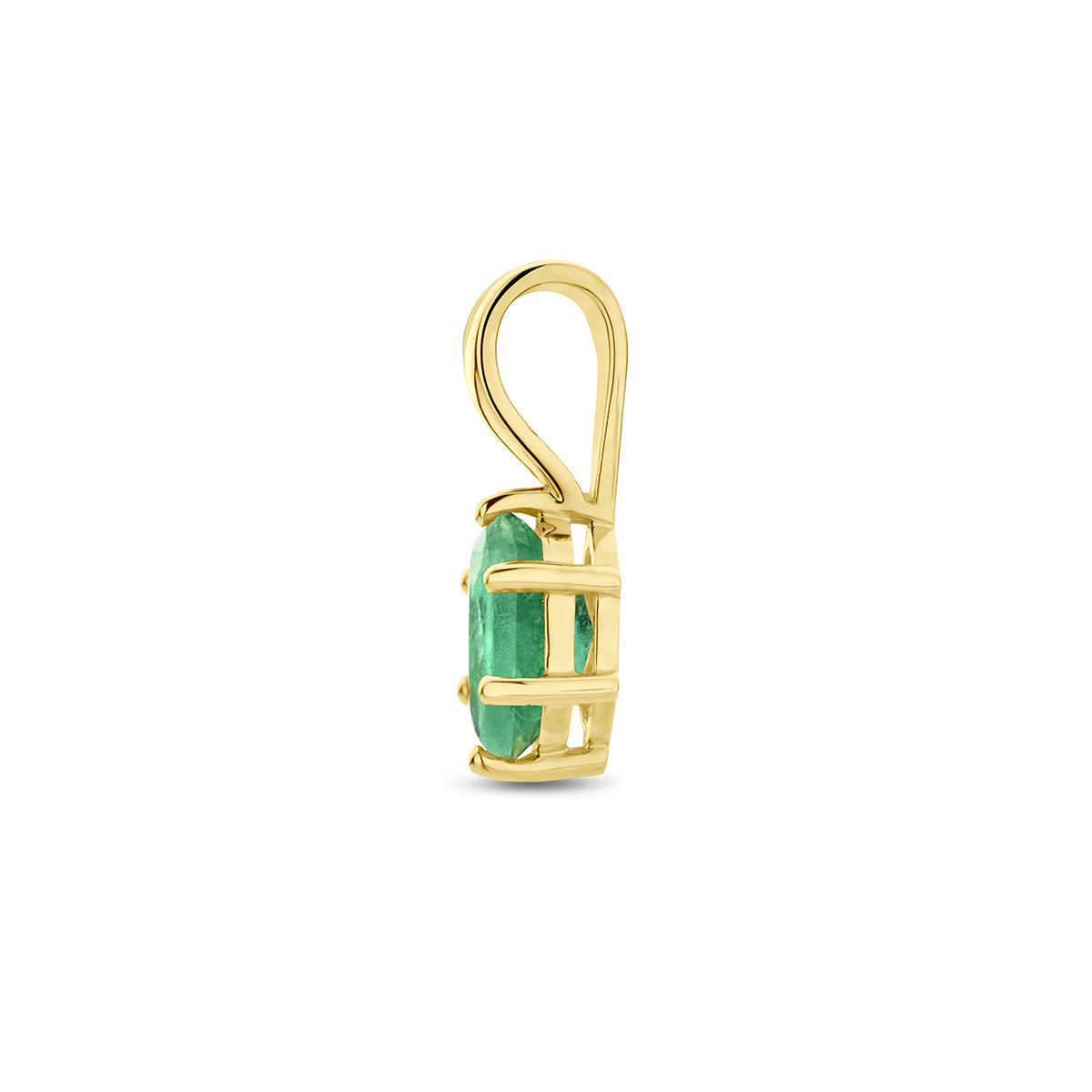 14-karaat gouden hanger met geboortesteen mei smaragd