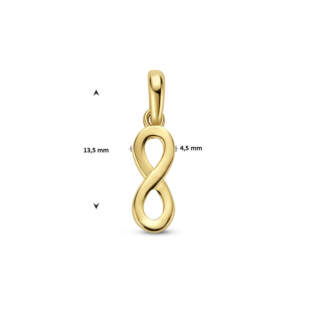 14-karaat gouden hanger met hangend infinityteken glanzend