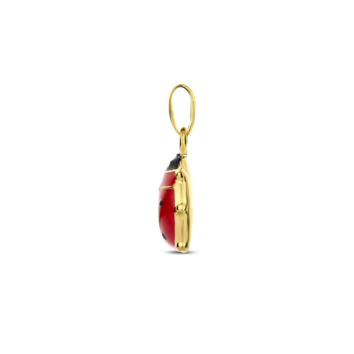 14-karaat gouden hanger met lieveheersbeestje - 17 x 9 mm