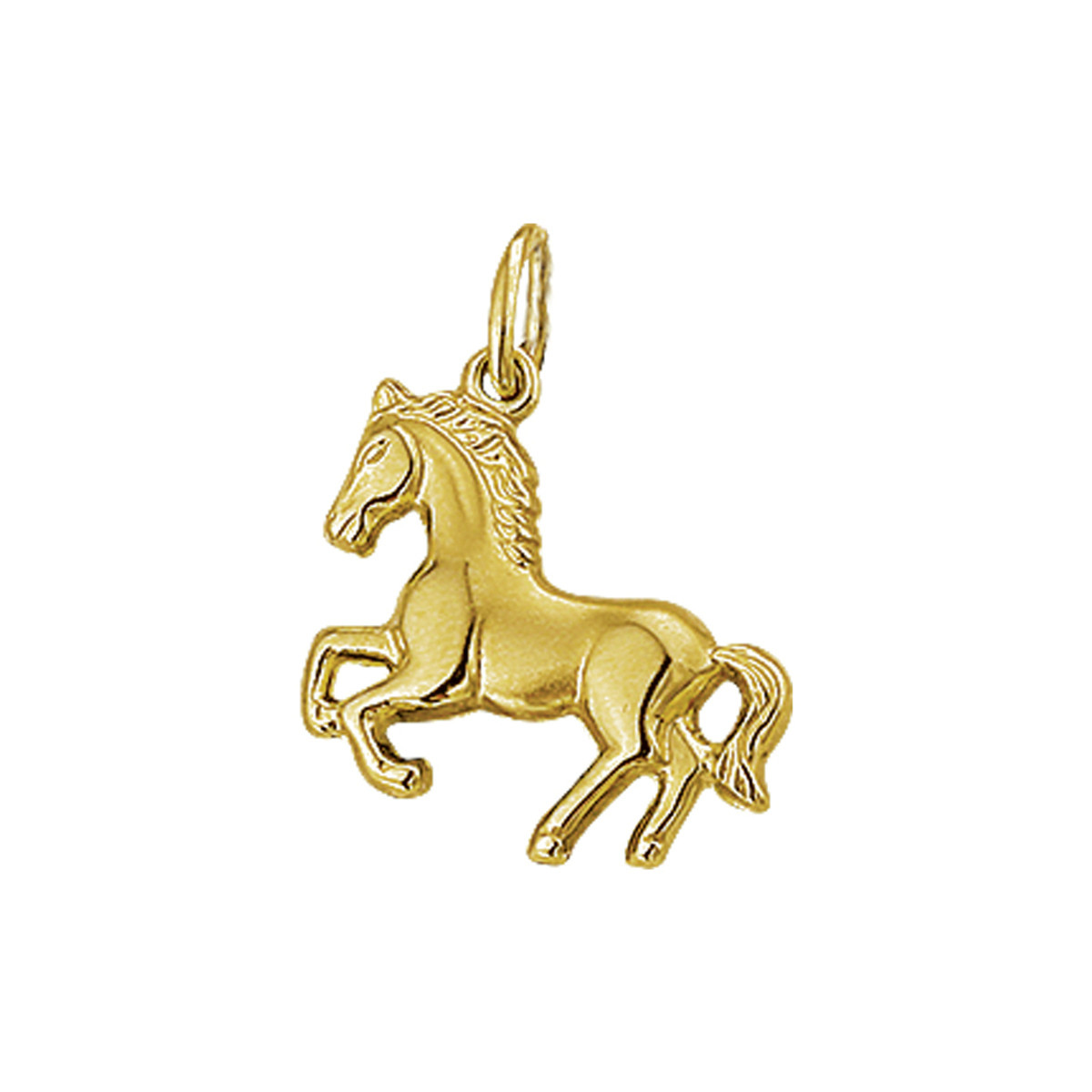 14-karaat gouden hanger met paard in galop 14 mm breed - Hoogte 14 mm