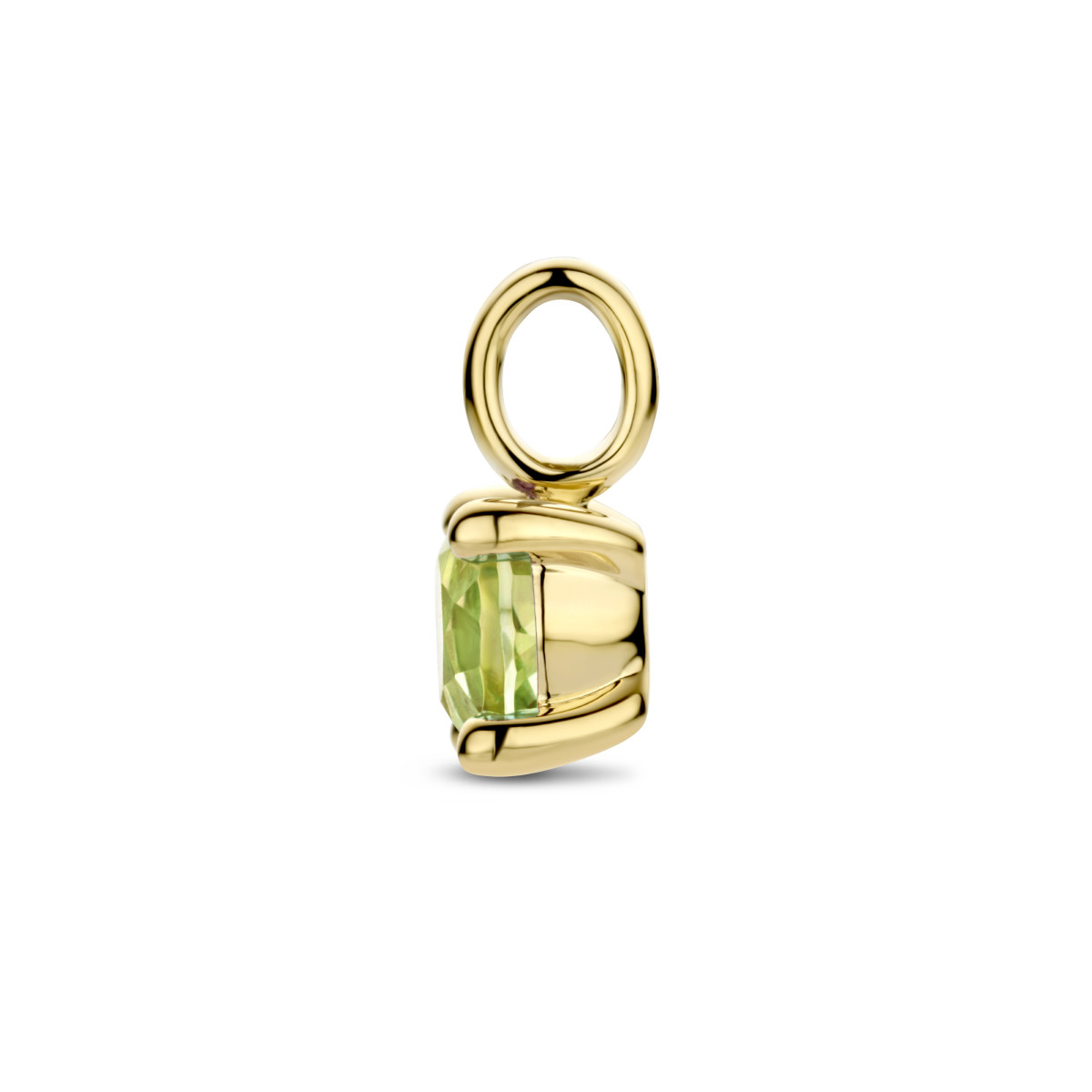 14-karaat gouden hanger met peridot - 9.5 x 5 mm