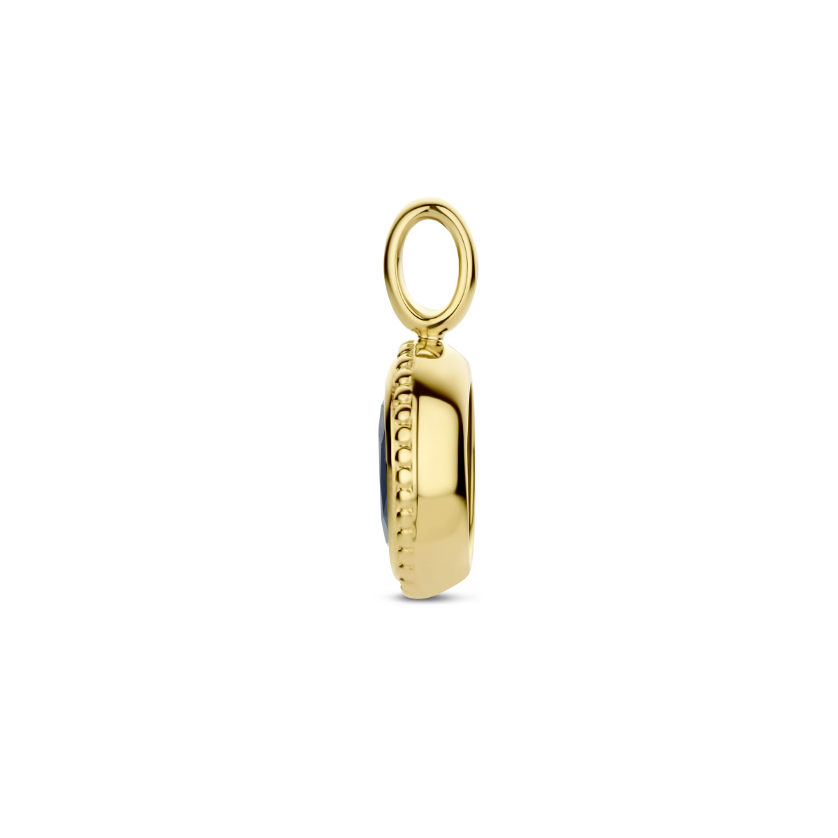 14-karaat gouden hanger met saffier 0.62 crt - 12 x 6 mm
