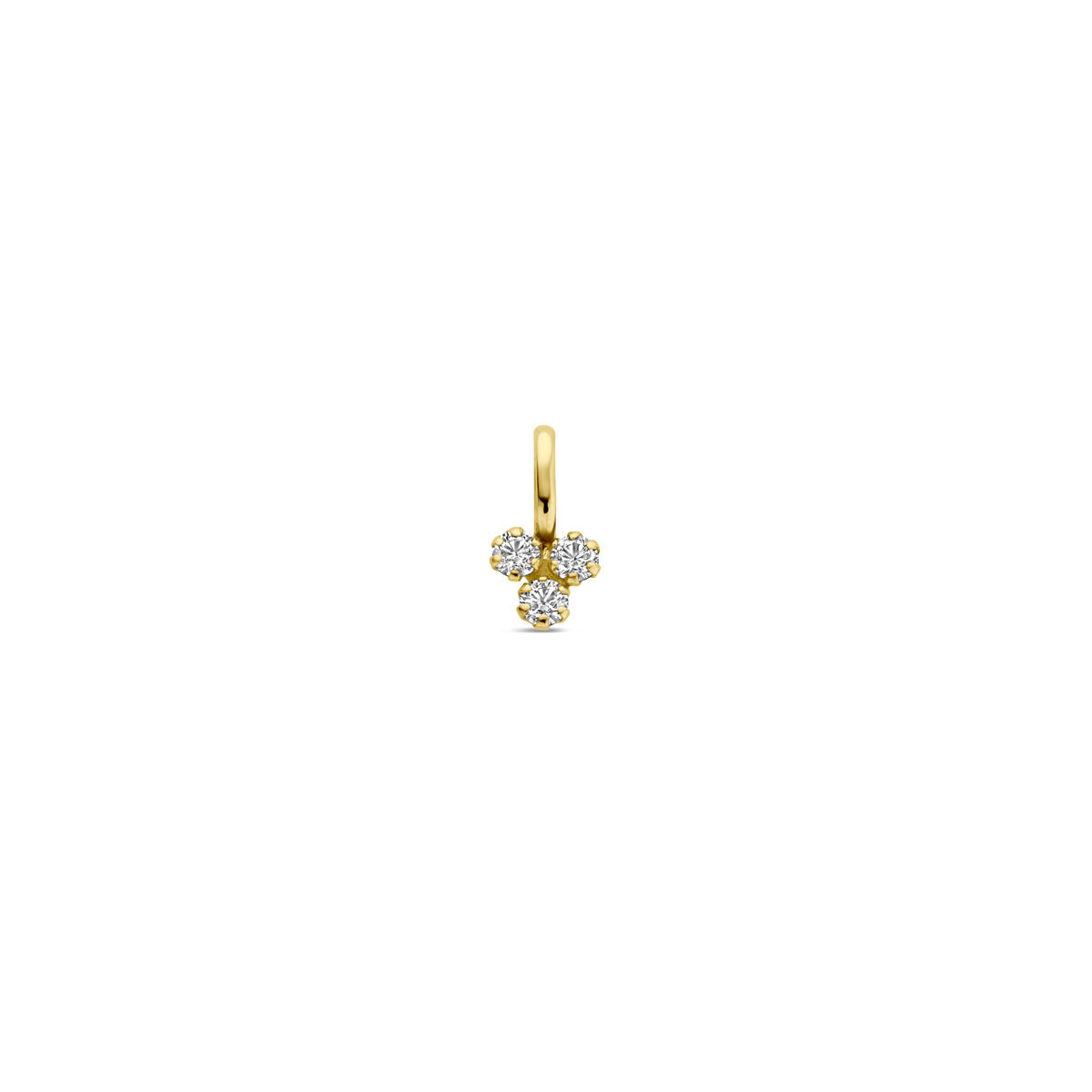 14-karaat gouden hanger met zirkonia 4.5 mm breed - Hoogte 9 mm