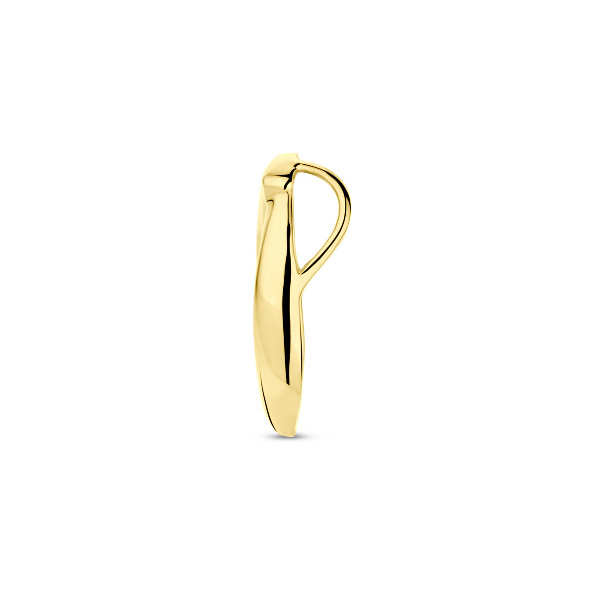 14-karaat gouden hanger met zirkonia in gedraaide structuur 6 mm breed - Hoogte 15 mm