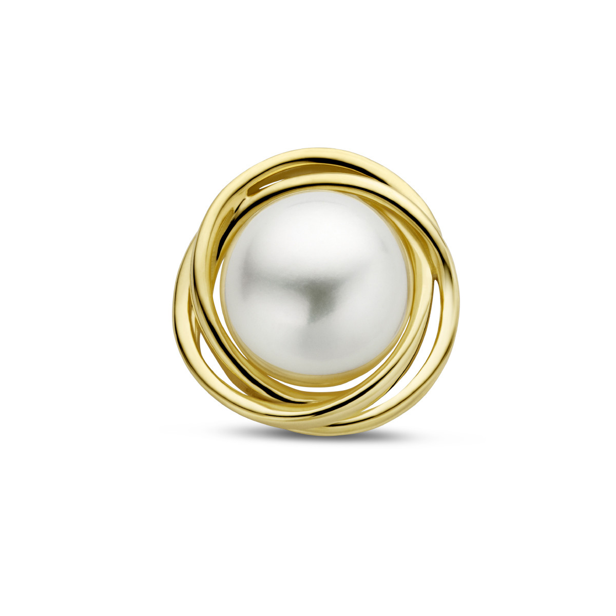 14-karaat gouden hanger met zoetwaterparel - 16 x 16.5 mm