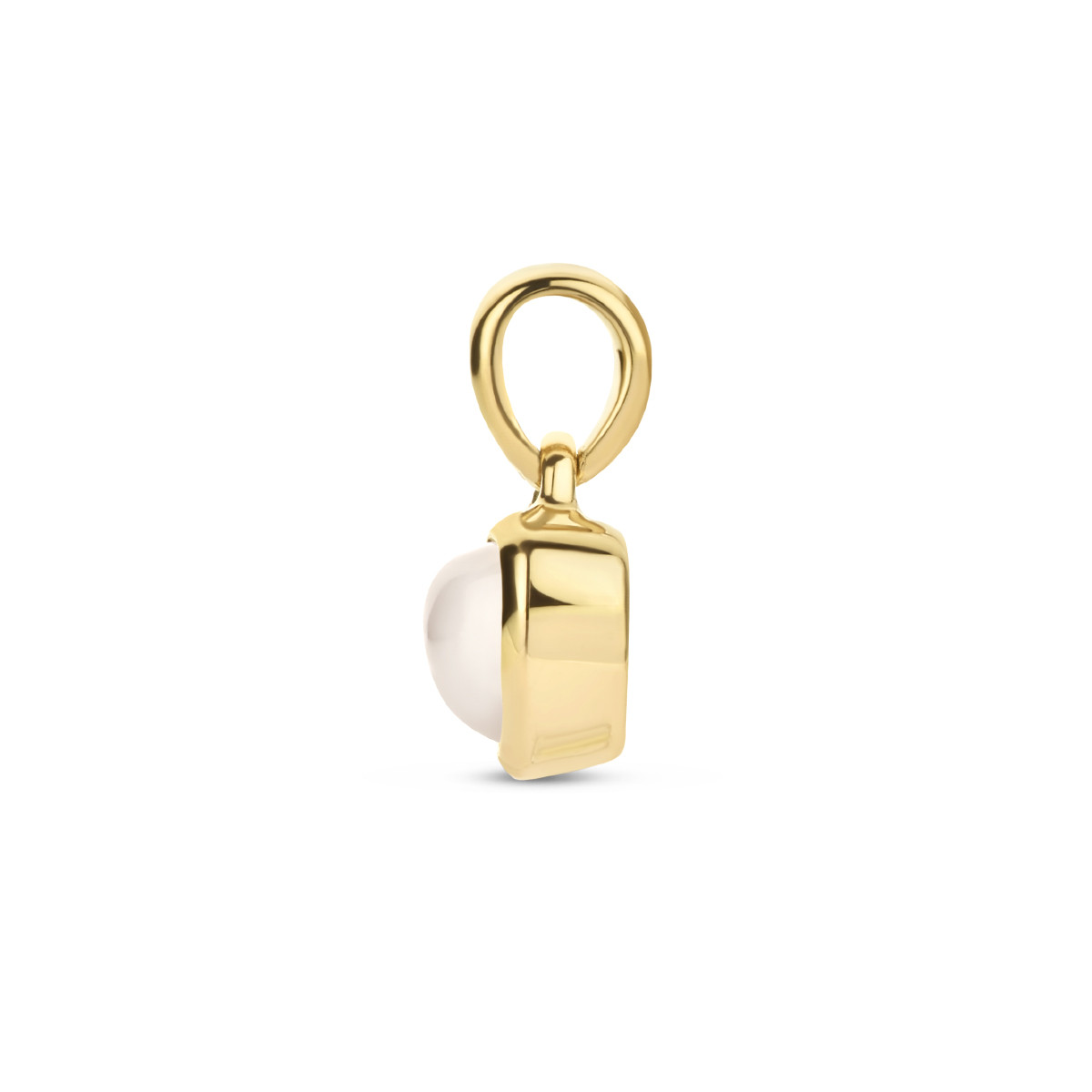 14-karaat gouden hart hanger met maansteen 0.40 crt