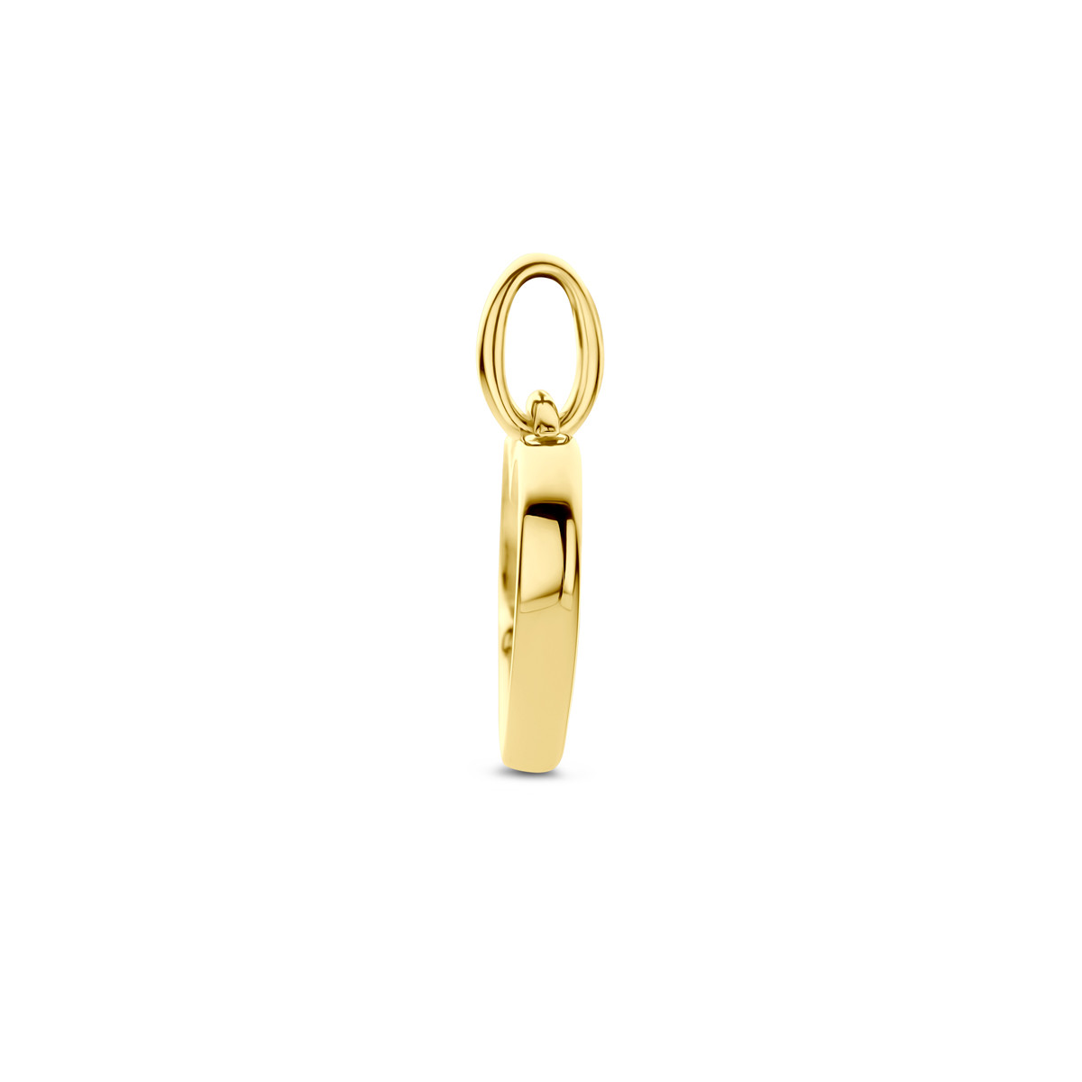 14-karaat gouden hartjes hanger met diamant 0.01 crt - 11 mm x 10.5 mm