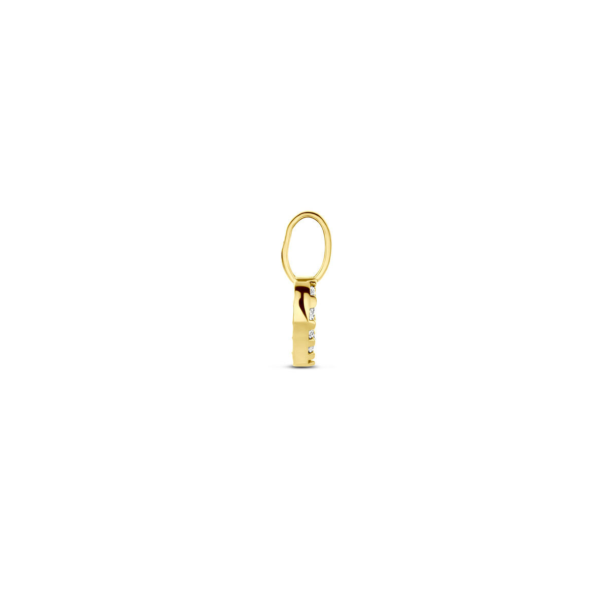 14-karaat gouden hartjes hanger met zirkonia 6 mm - Hoogte 10.5 mm