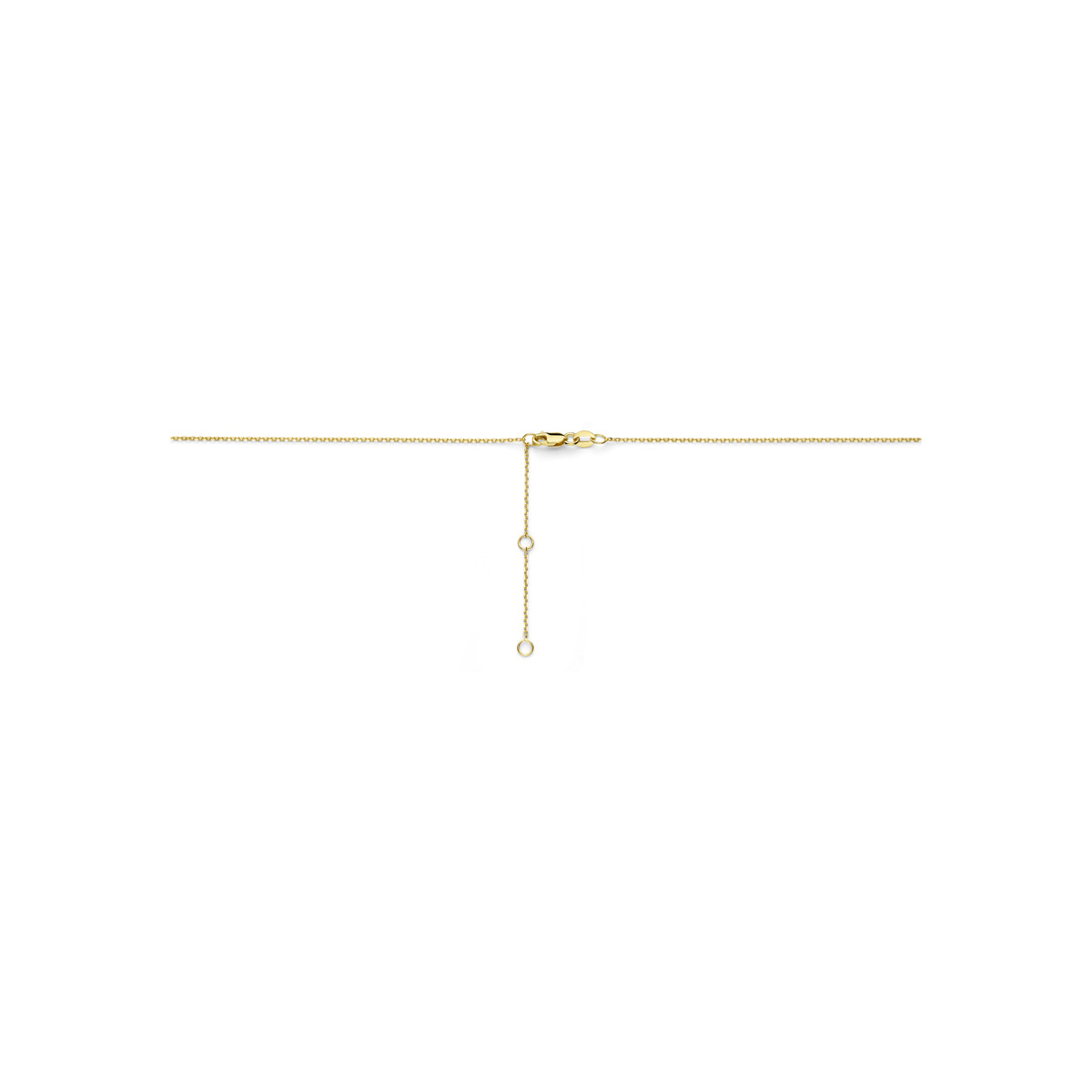 14-karaat gouden hartjes ketting met anker schakel en diamant 0.11 crt - Lengte 41-43-45 cm