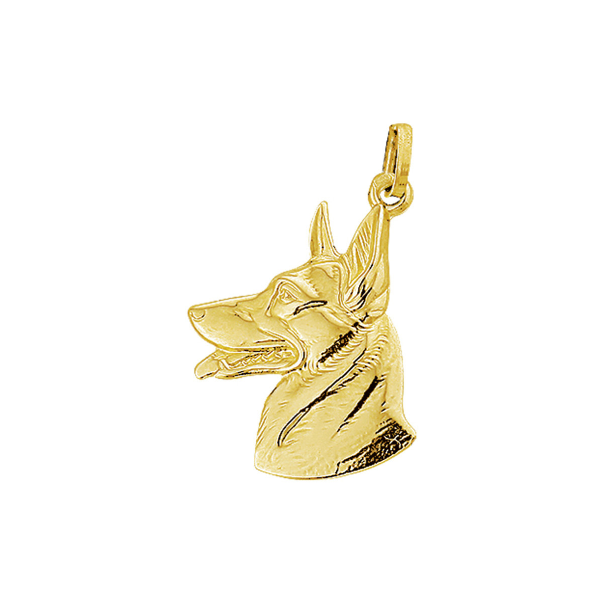 14-karaat gouden herdershond hanger met glanzend oppervlak 19 mm breed - Hoogte 25 mm