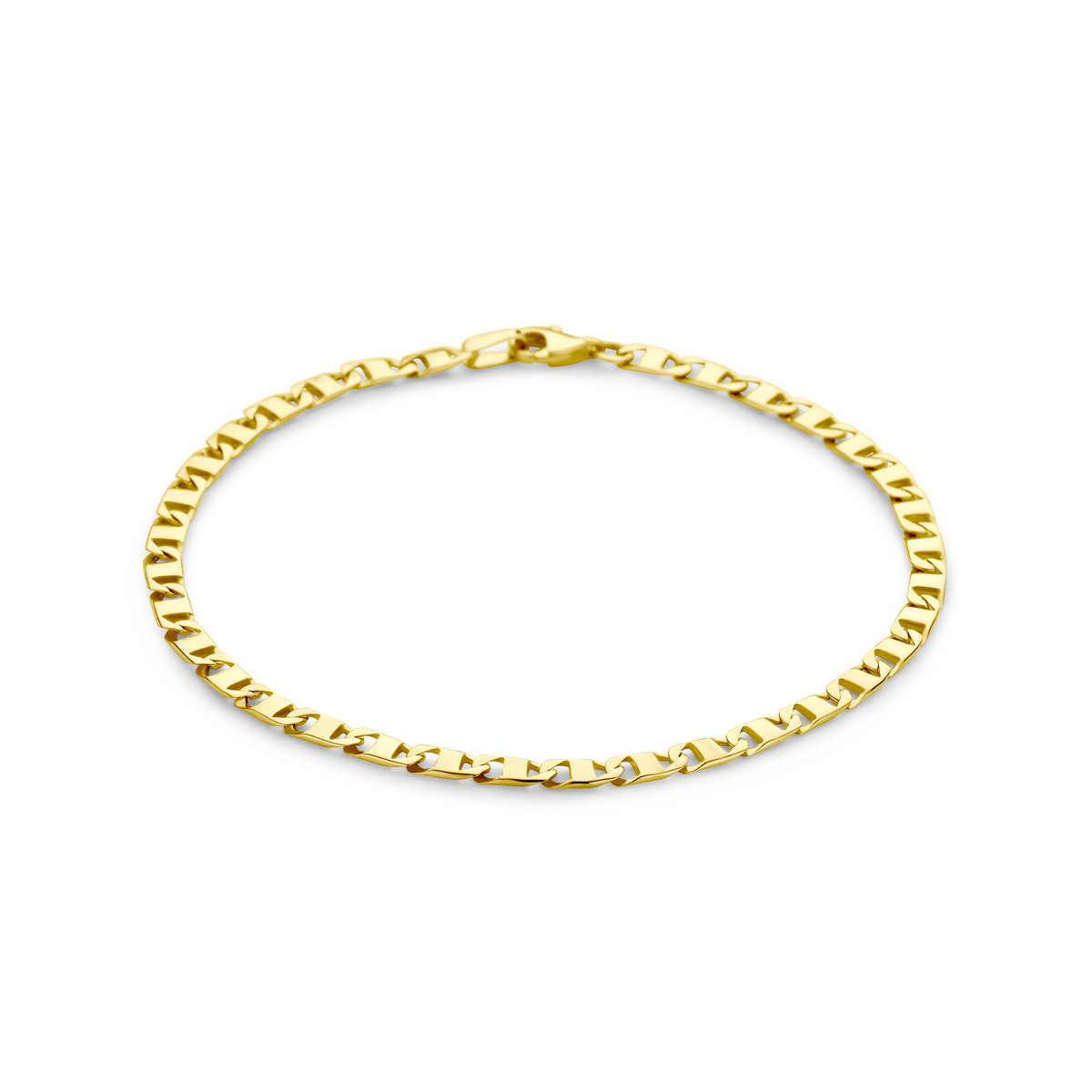 14-karaat gouden herenarmband 3.5 mm breed - Lengte 20-21 cm