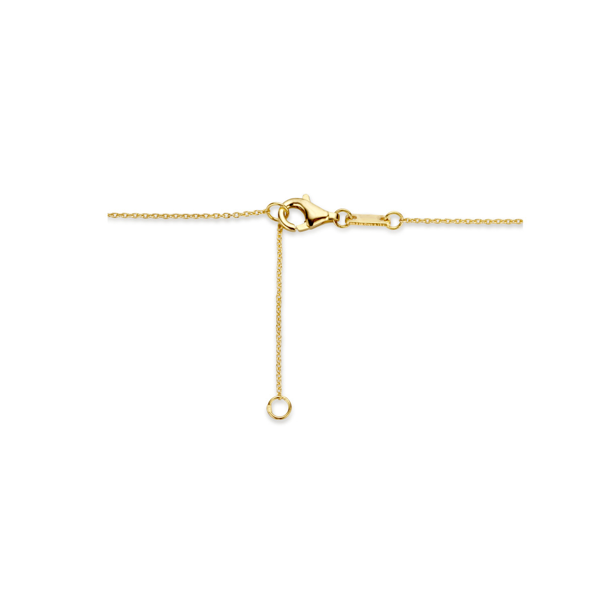 14-karaat gouden ketting met ankerschakel en koord - Lengte 42.5 - 45.5 cm