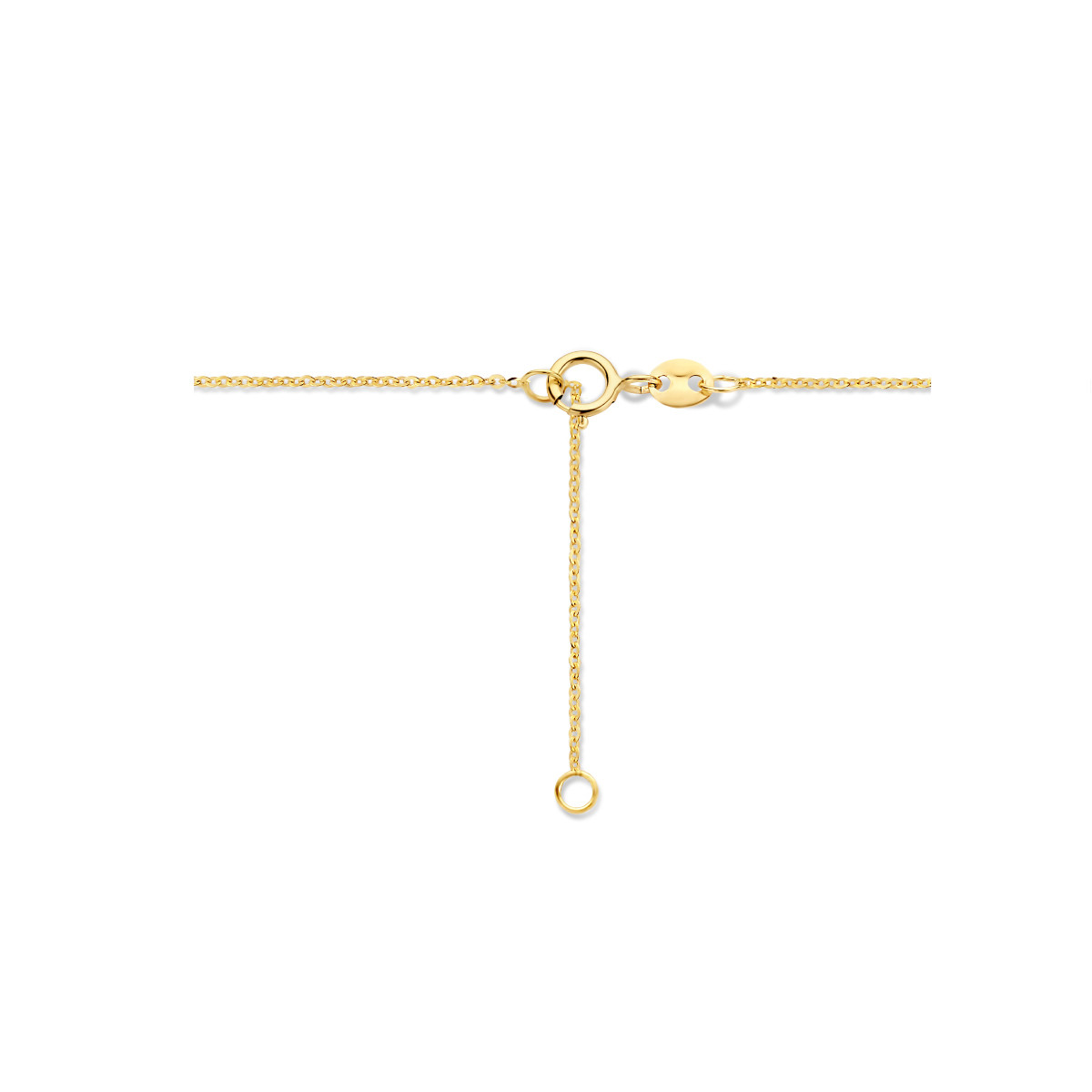 14-karaat gouden ketting met glanzende infinity hanger 1.1 mm breed - Lengte 44.5 cm