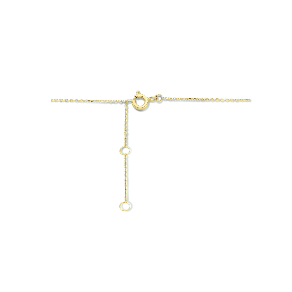 14-karaat gouden ketting met glanzende lapis lazuli stenen en gouden bolletjes - Lengte 40-42 cm