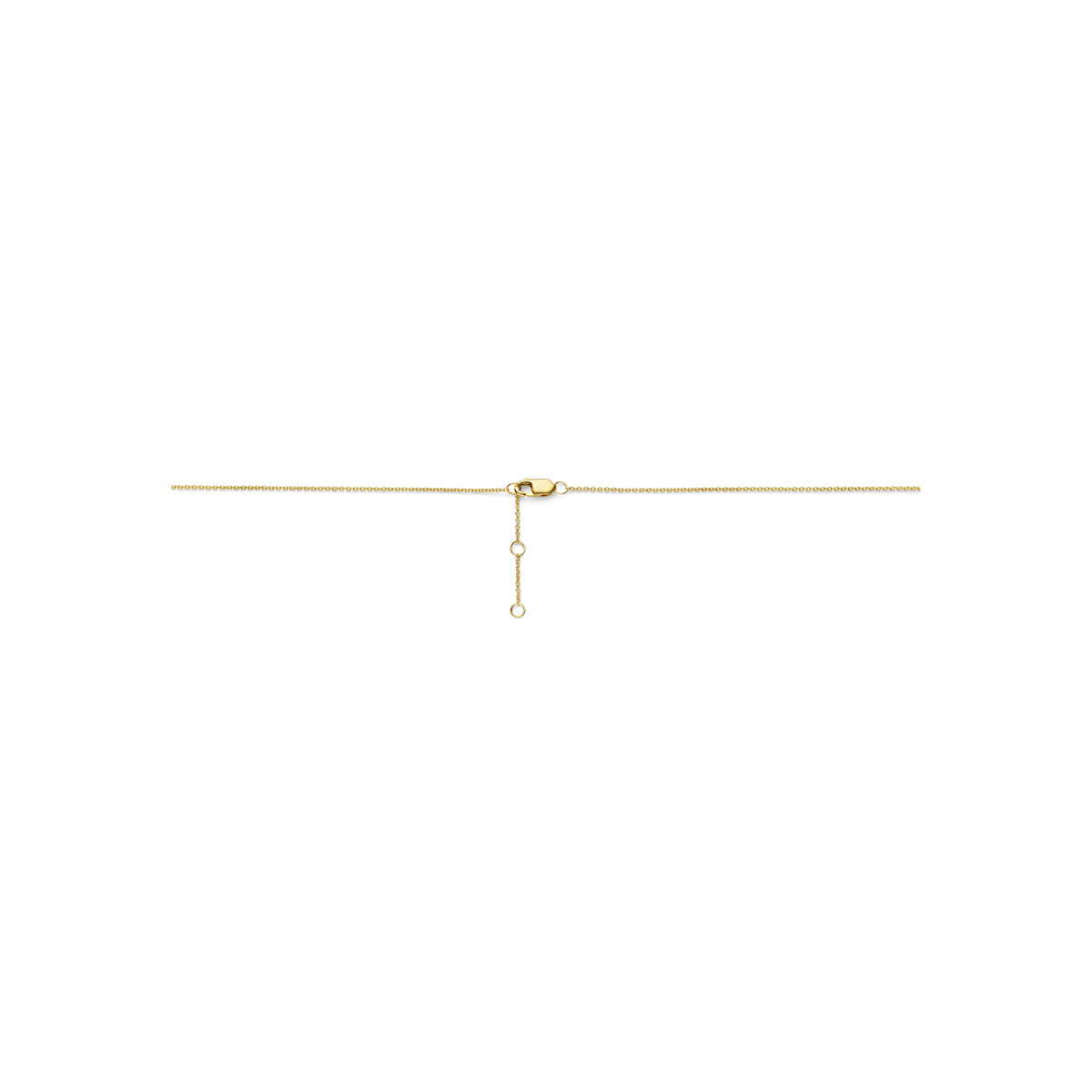 14-karaat gouden ketting met halo van diamanten 0.14 crt - Lengte 43-44-45 cm