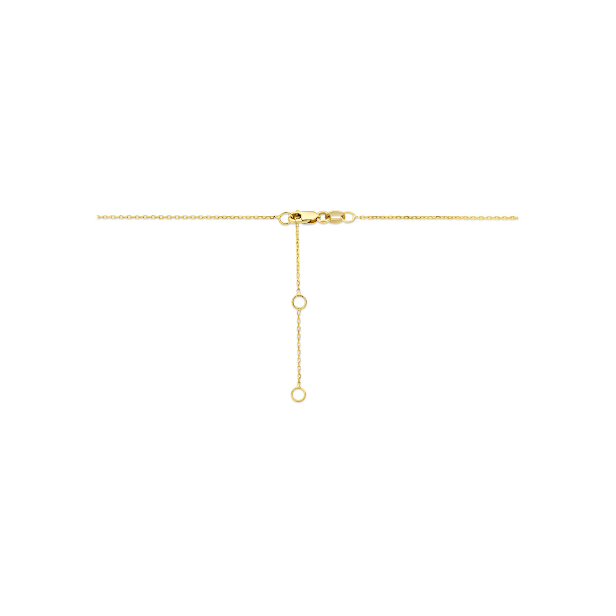 14-karaat gouden ketting met hart lab grown diamant 0.30 crt 7 mm x 5 mm - Lengte 41-43-45 cm