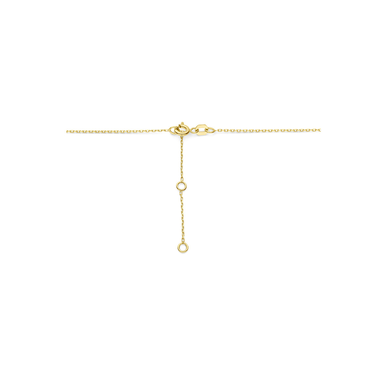 14-karaat gouden ketting met hartje en zirkonia - Lengte 40-42-44 cm