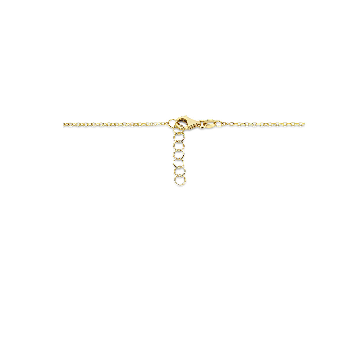 14-karaat gouden ketting met hartjes van goud en parelmoer - Lengte 43-45 cm
