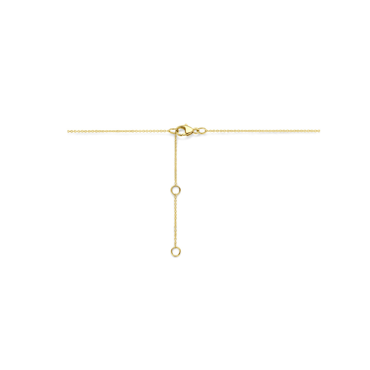 14-karaat gouden ketting met lab diamant 0.5 crt en hanger - Lengte 41-43-45 cm