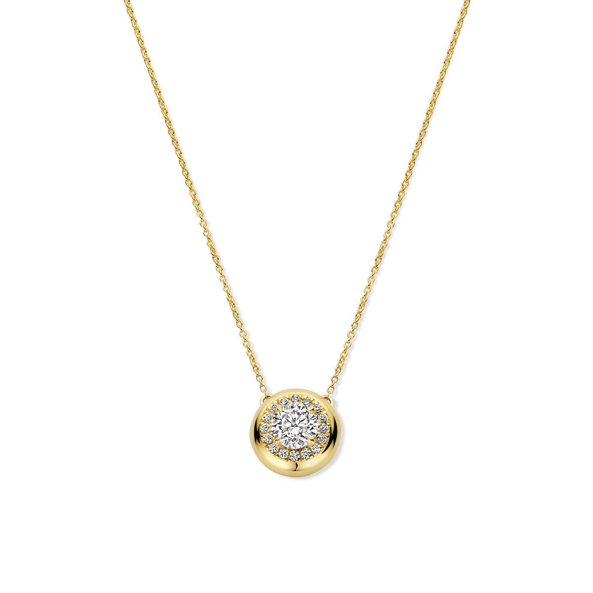 14-karaat gouden ketting met lab grown diamant 0.49 crt - Lengte 40, 42, 44 cm