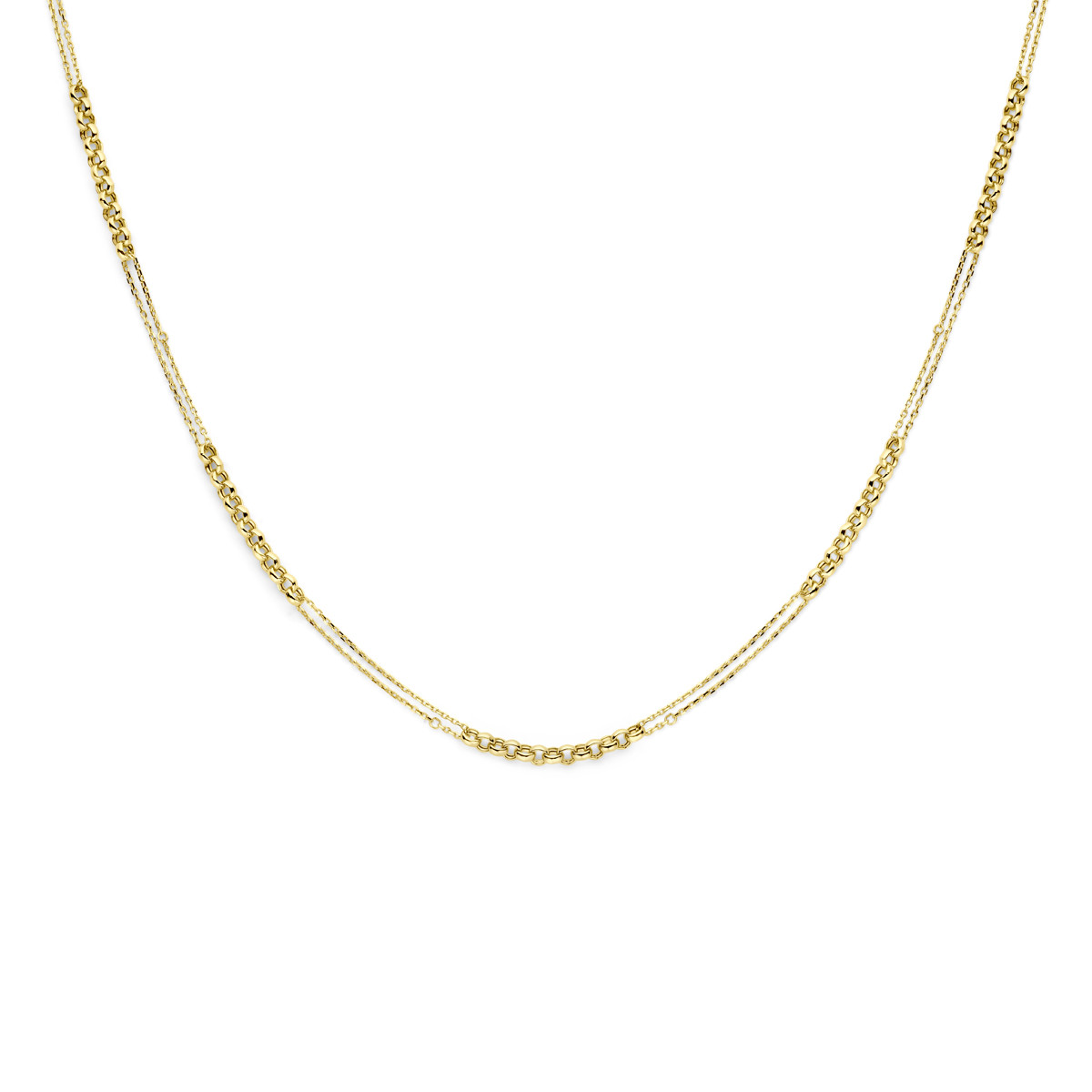 14-karaat gouden ketting met schakel 3.5 mm breed - Lengte 41 cm t/m 44 cm