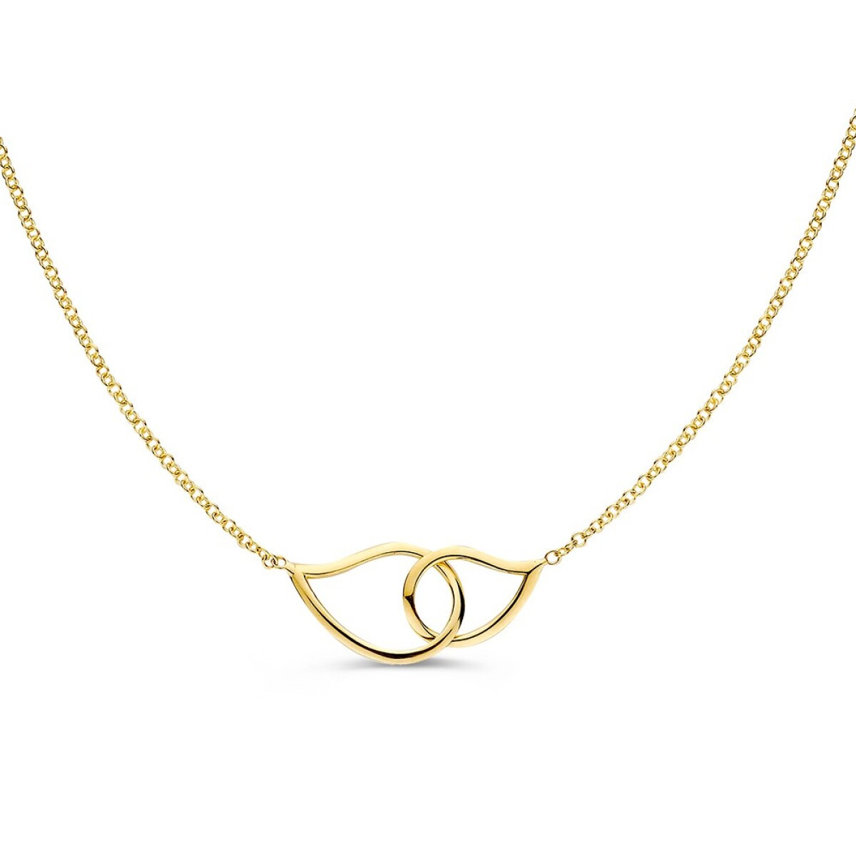 14-karaat gouden ketting met verweven druppel hangers 12 mm - Lengte 45 cm