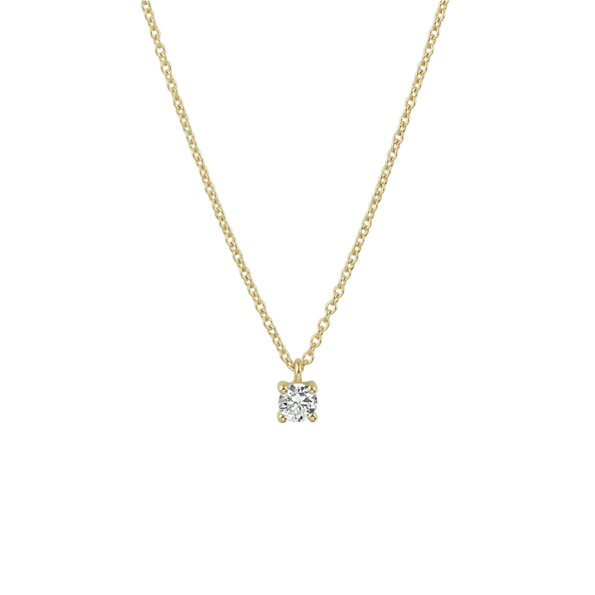 14-karaat gouden ketting met zirkonia hanger - Lengte 40 - 42 - 44 cm