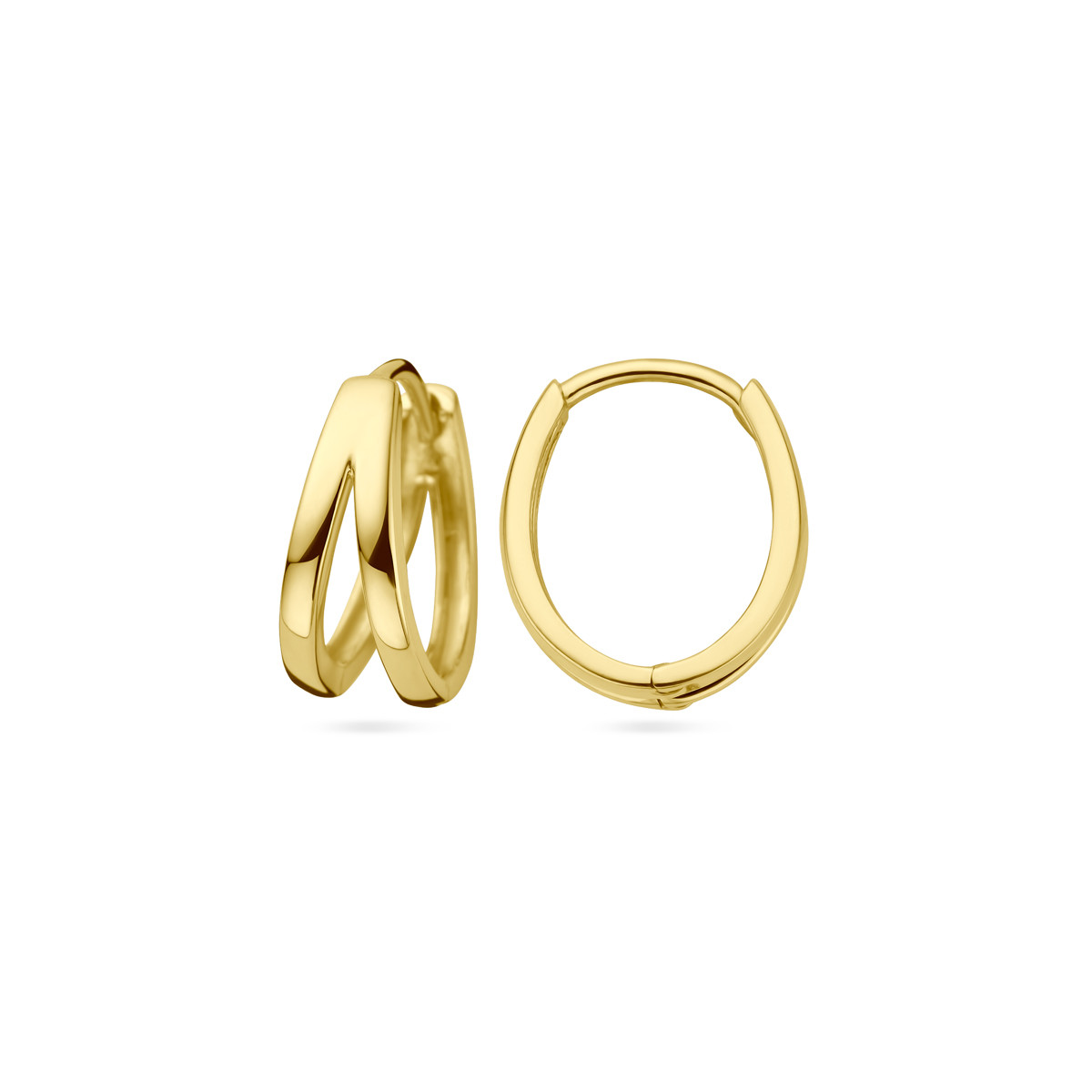 14-karaat gouden klapoorringen met splitsing 5.5 mm - Diameter 12.5 mm