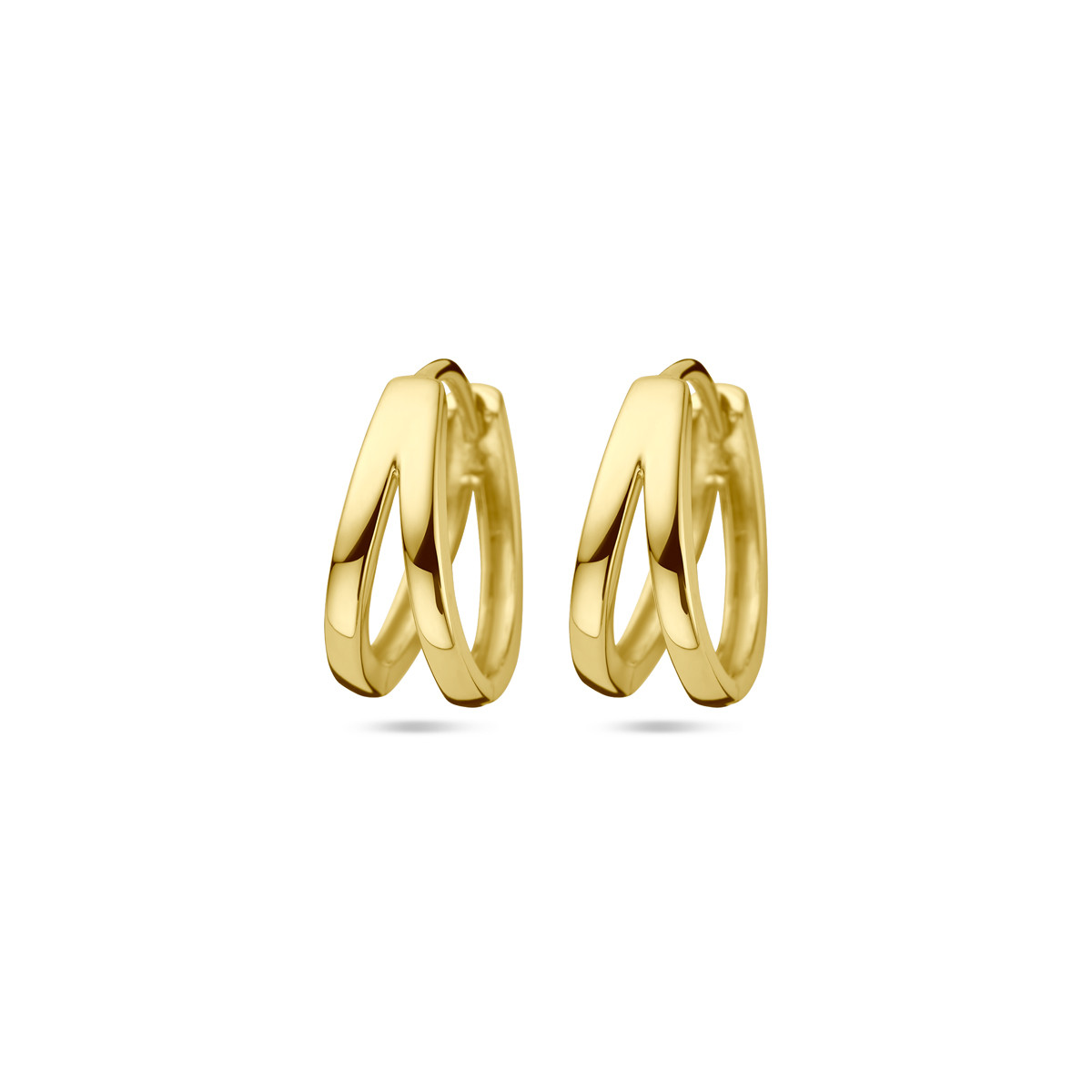 14-karaat gouden klapoorringen met splitsing 5.5 mm - Diameter 12.5 mm
