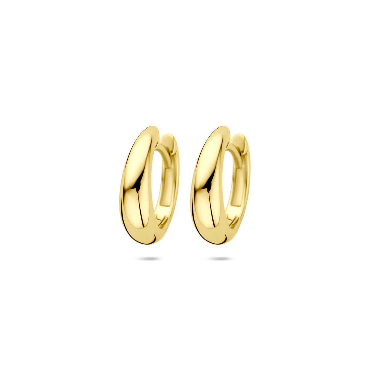 14-karaat gouden klapoorringen rond en glanzend afgewerkt 4.5 mm breed - Diameter 14 mm
