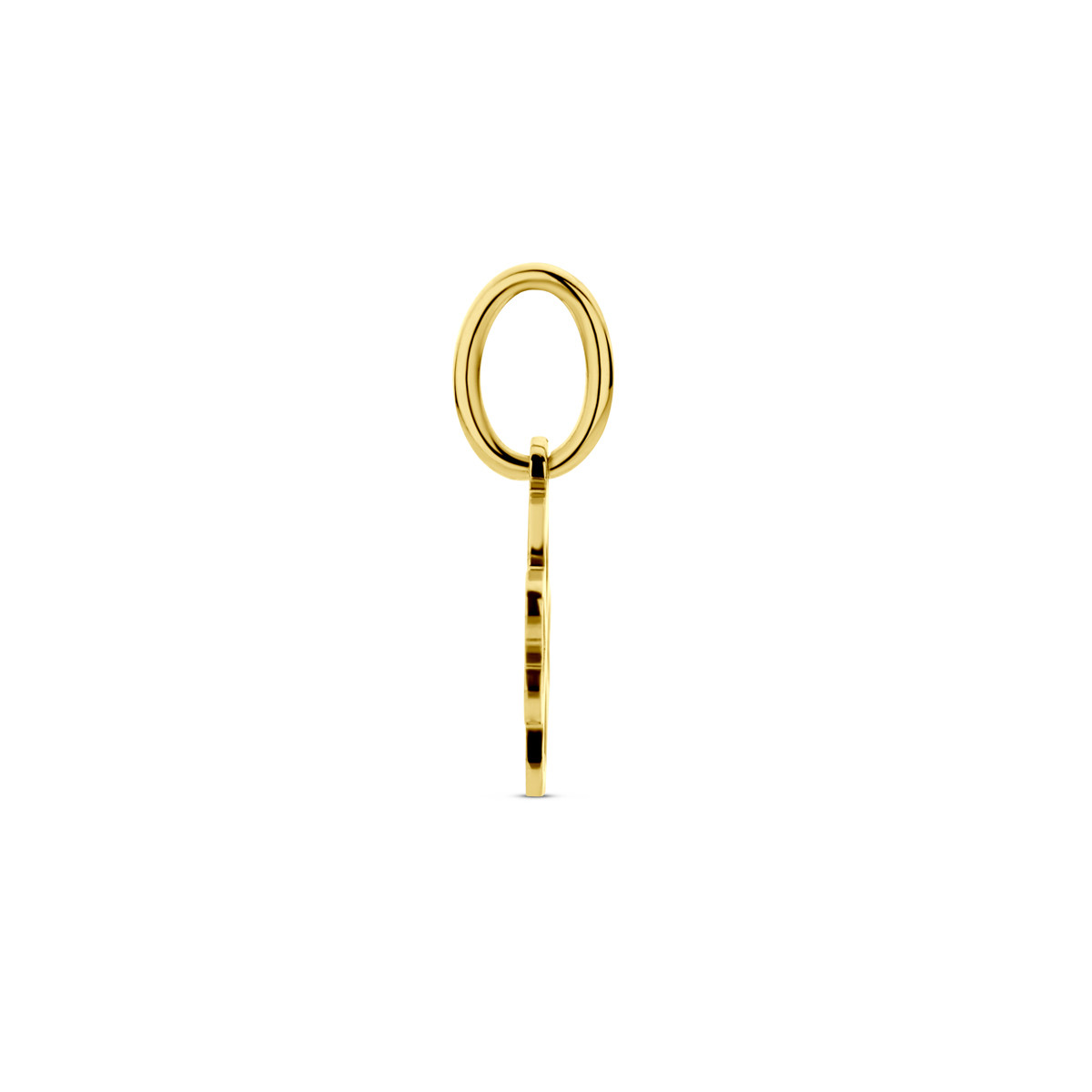 14-karaat gouden klavertje vier hanger met hartjes - 8.5 mm x 14 mm