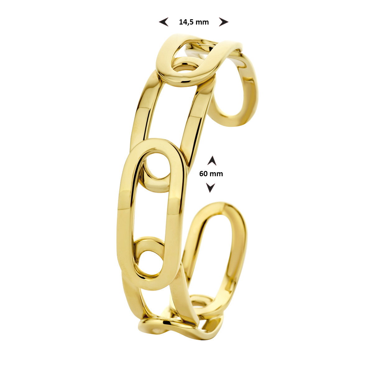 14-karaat gouden klemarmband - Diameter 60 mm