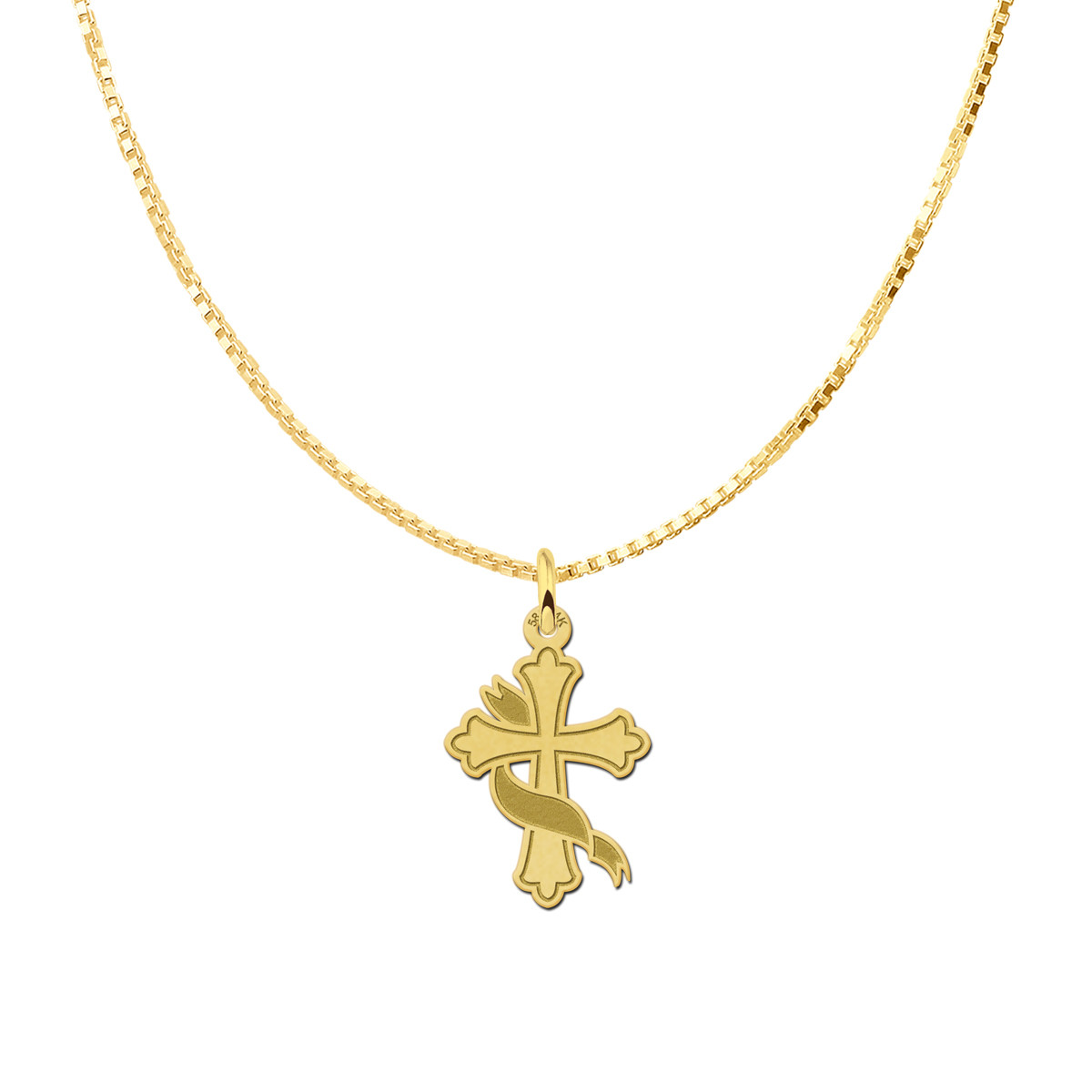14 Karaat gouden kruis hanger