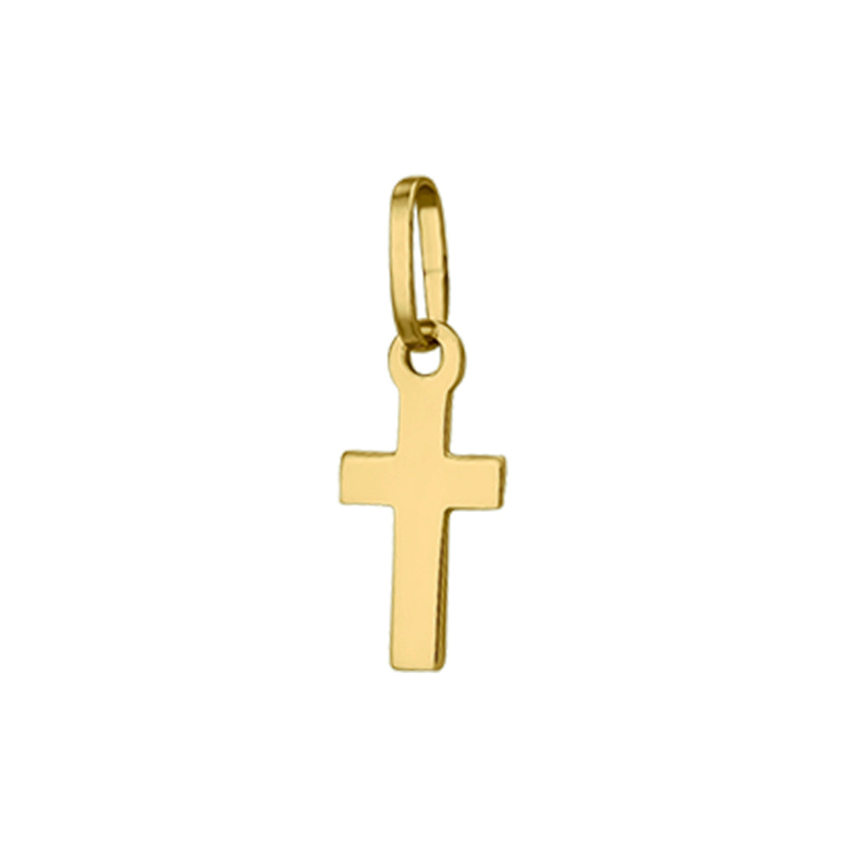 14-karaat gouden kruis hanger glanzend afgewerkt 6 mm breed - Hoogte 12.5 mm