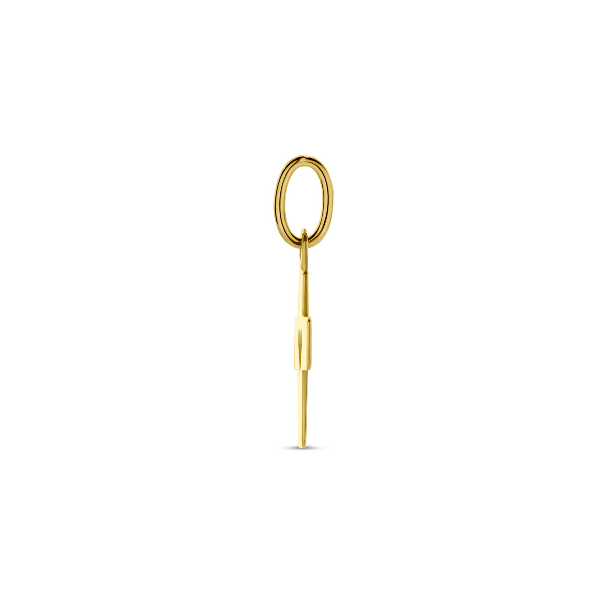 14-karaat gouden kruis hanger met hartjes uitsparing 9 mm breed - Hoogte 18 mm