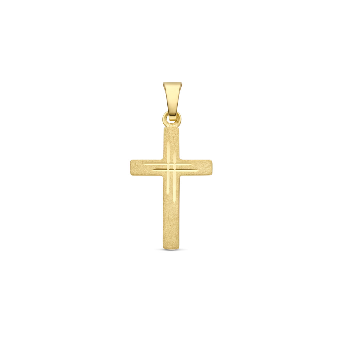 14-karaat gouden kruisje gediamanteerd 12 mm breed - Hoogte 18 mm