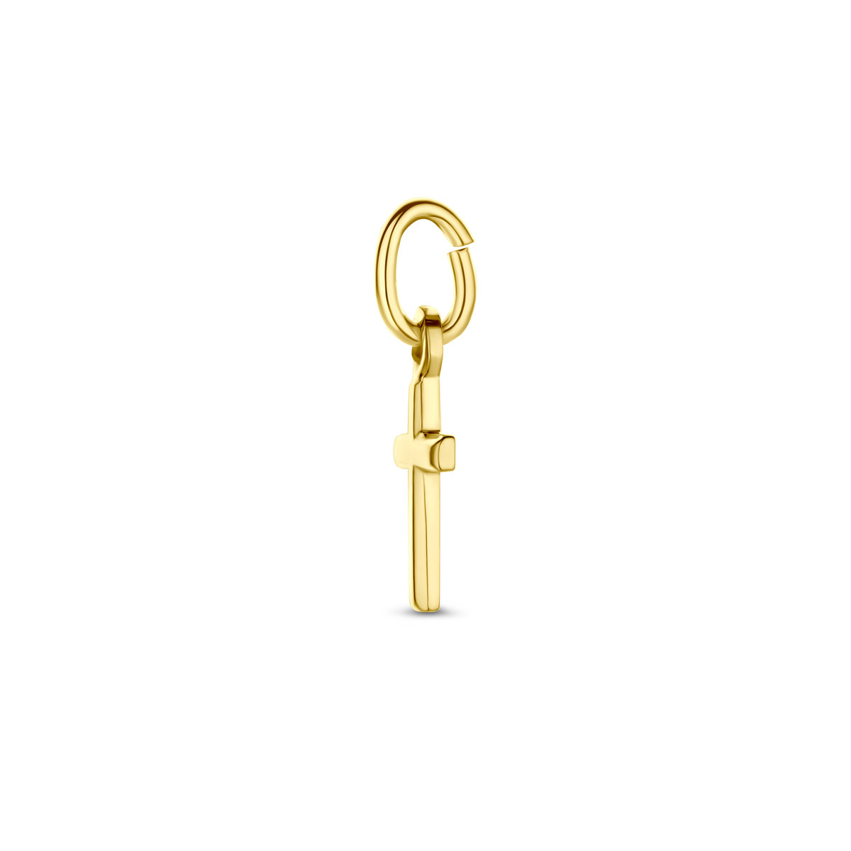 14-karaat gouden kruisje glanzend afgewerkt 6 mm breed - Hoogte 10.5 mm
