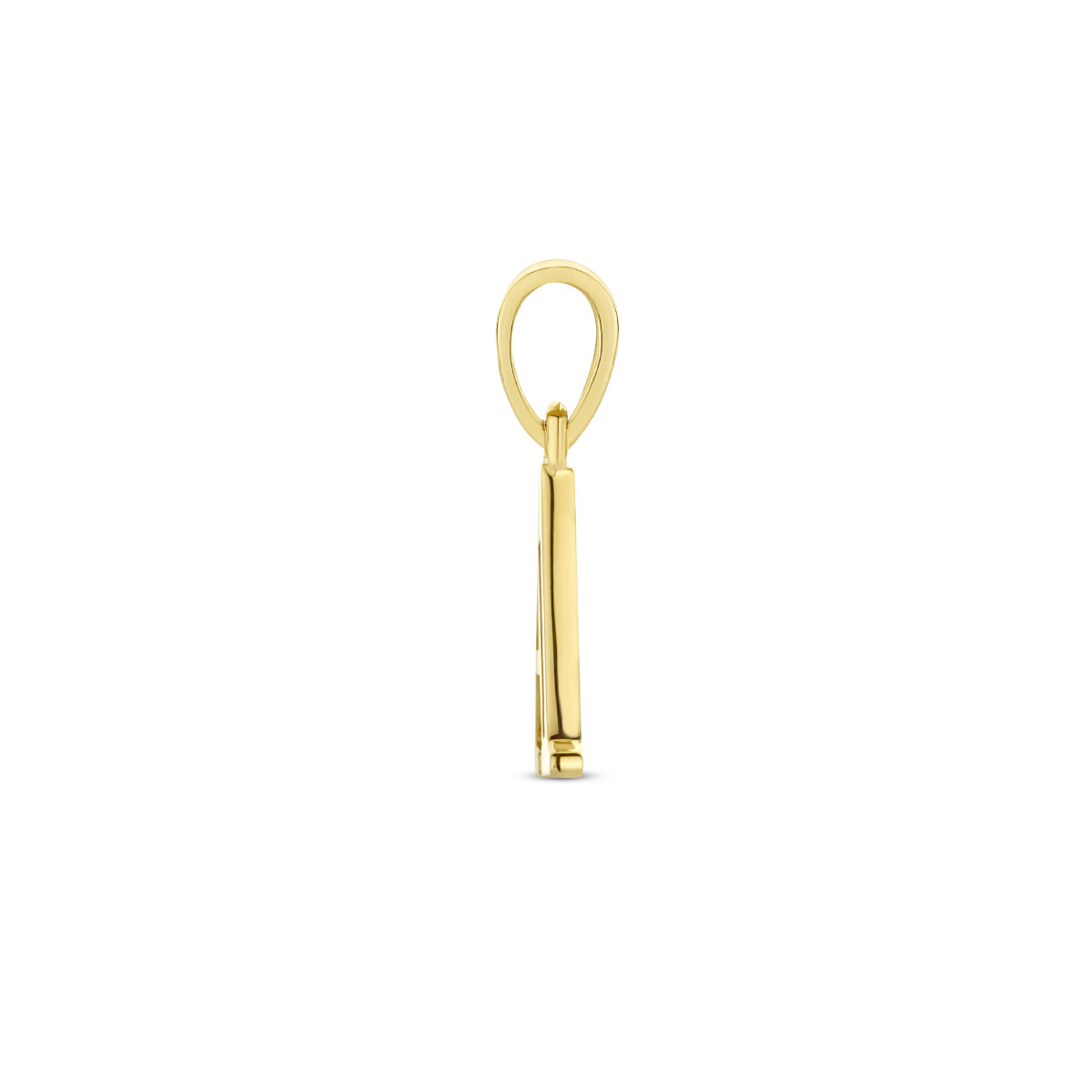 14-karaat gouden letter hanger met vijf zirkonia's - Letter P