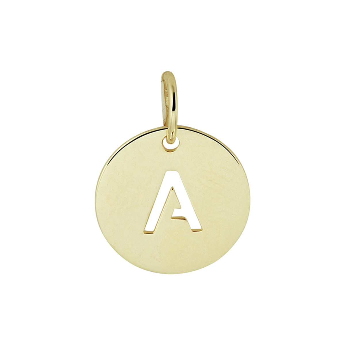 14-karaat gouden letter hanger rond 10 mm