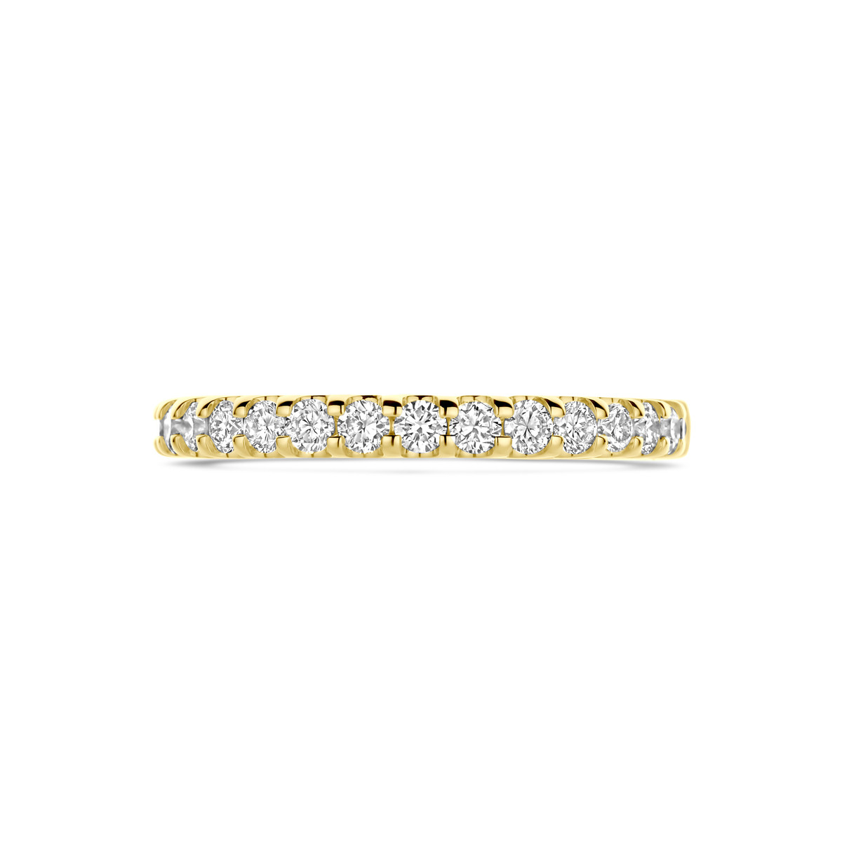 14-karaat gouden memoire ring met lab grown diamanten 0.51 crt 2.5 mm breed