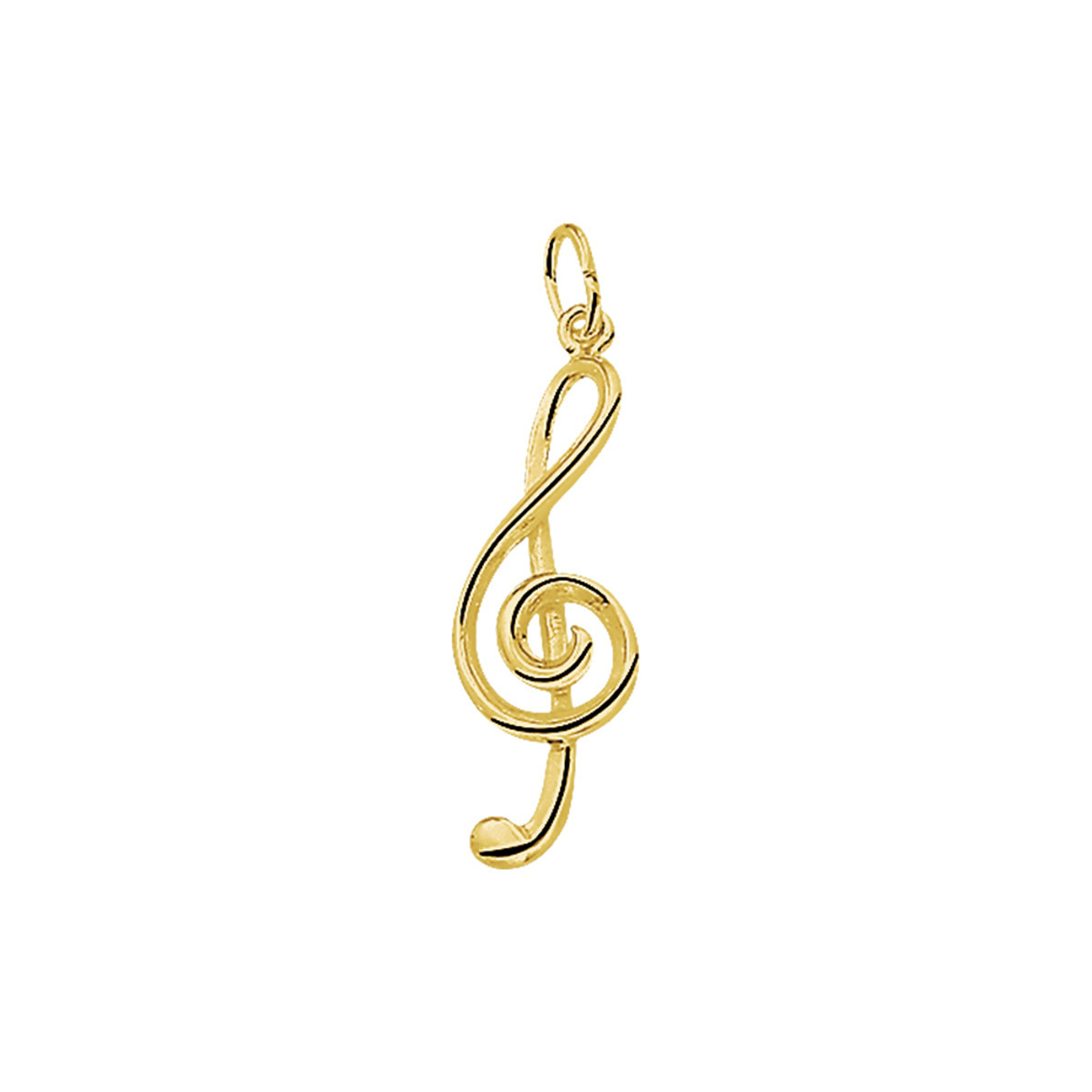 14-karaat gouden muzieksleutel hanger glanzend 9 mm breed - Hoogte 24.5 mm